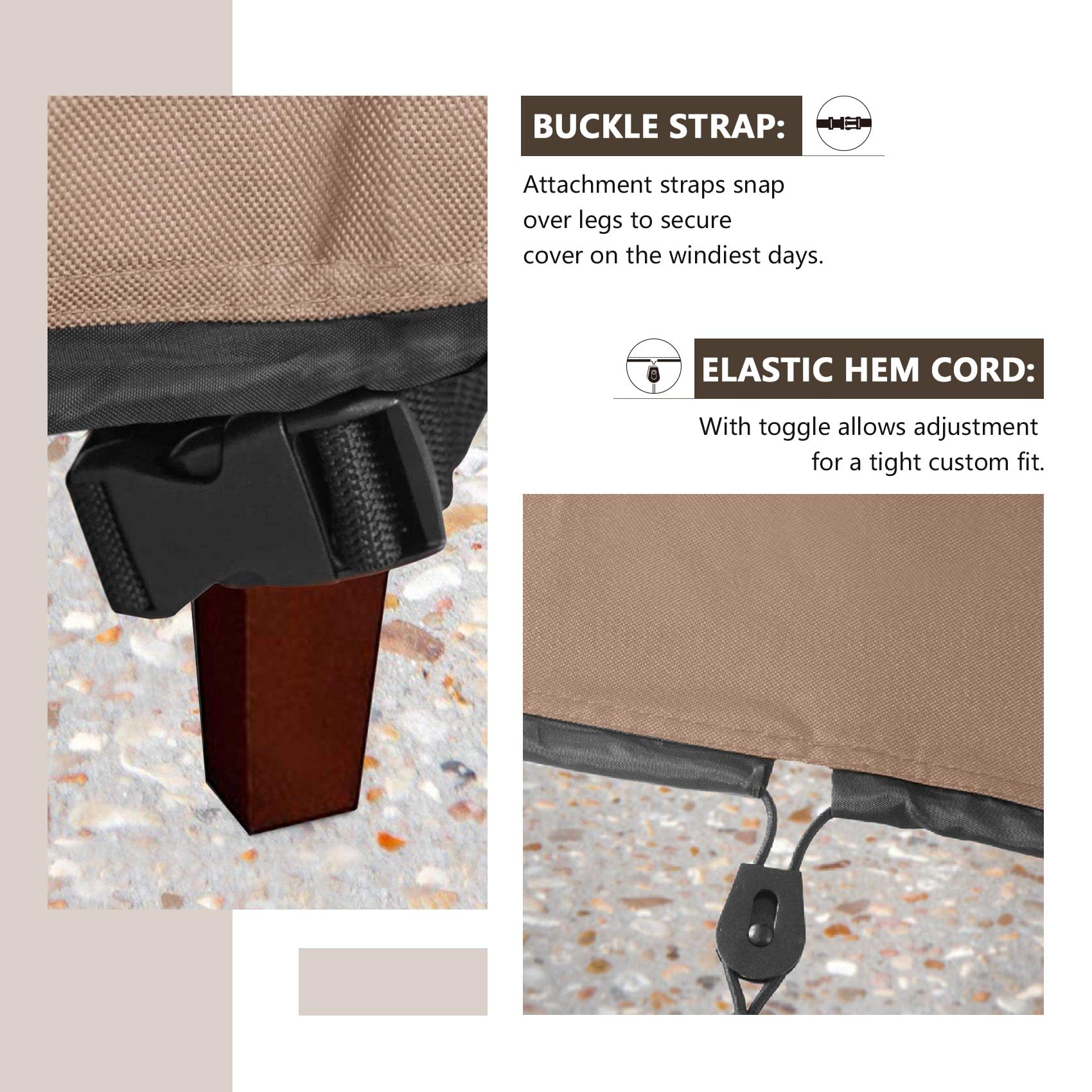 Misopily Waterproof Patio Ottoman Cover Square Outdoor Side Table ...