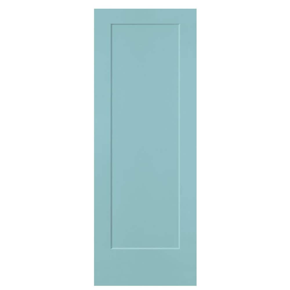 Masonite 826345 Lincoln Park 30-in x 80-in Sea Mist 1-panel square Smooth Hollow core Prefinished Molded composite Slab Door