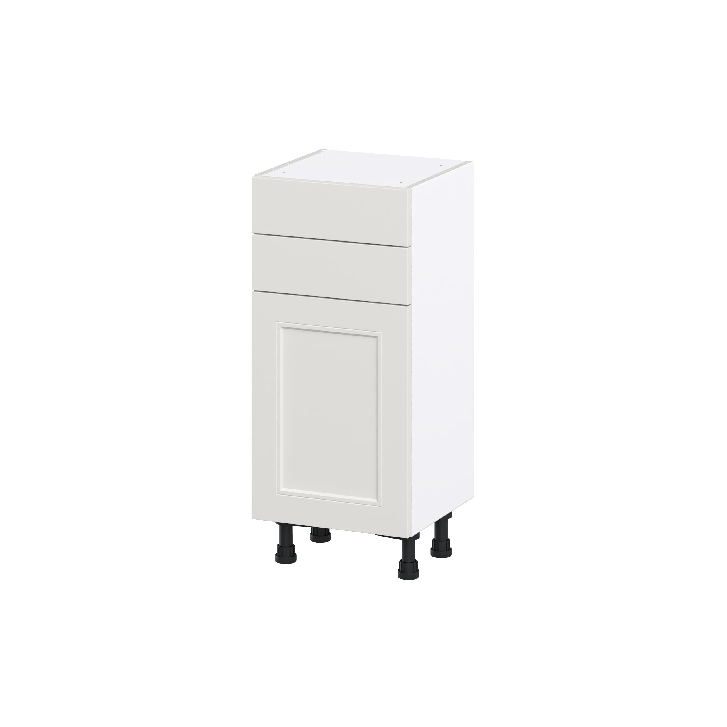 Hugo&Borg Belcourt 15-in W x 34.5-in H x 14-in D Gray Painted 2-Drawers Base Fully Assembled Cabinet (Recessed Panel Shaker Style)