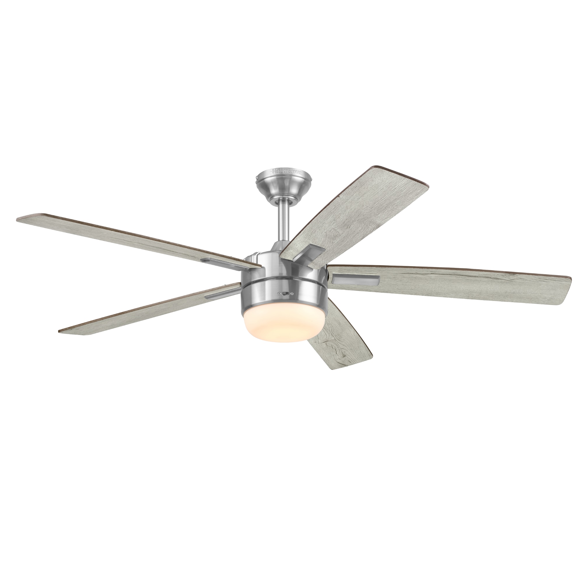 Harbor Breeze Boltz III Easy2Hang 52-in Brushed Nickel with Gray Blades ...