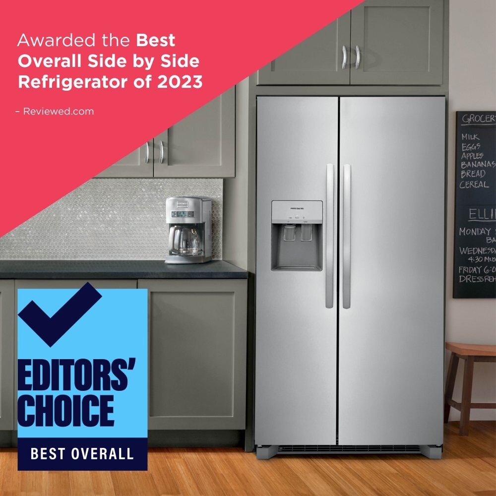 Frigidaire 25.6-cu ft Side-by-Side Refrigerator with Ice Maker, Water and Ice Dispenser (Stainless Steel) ENERGY STAR