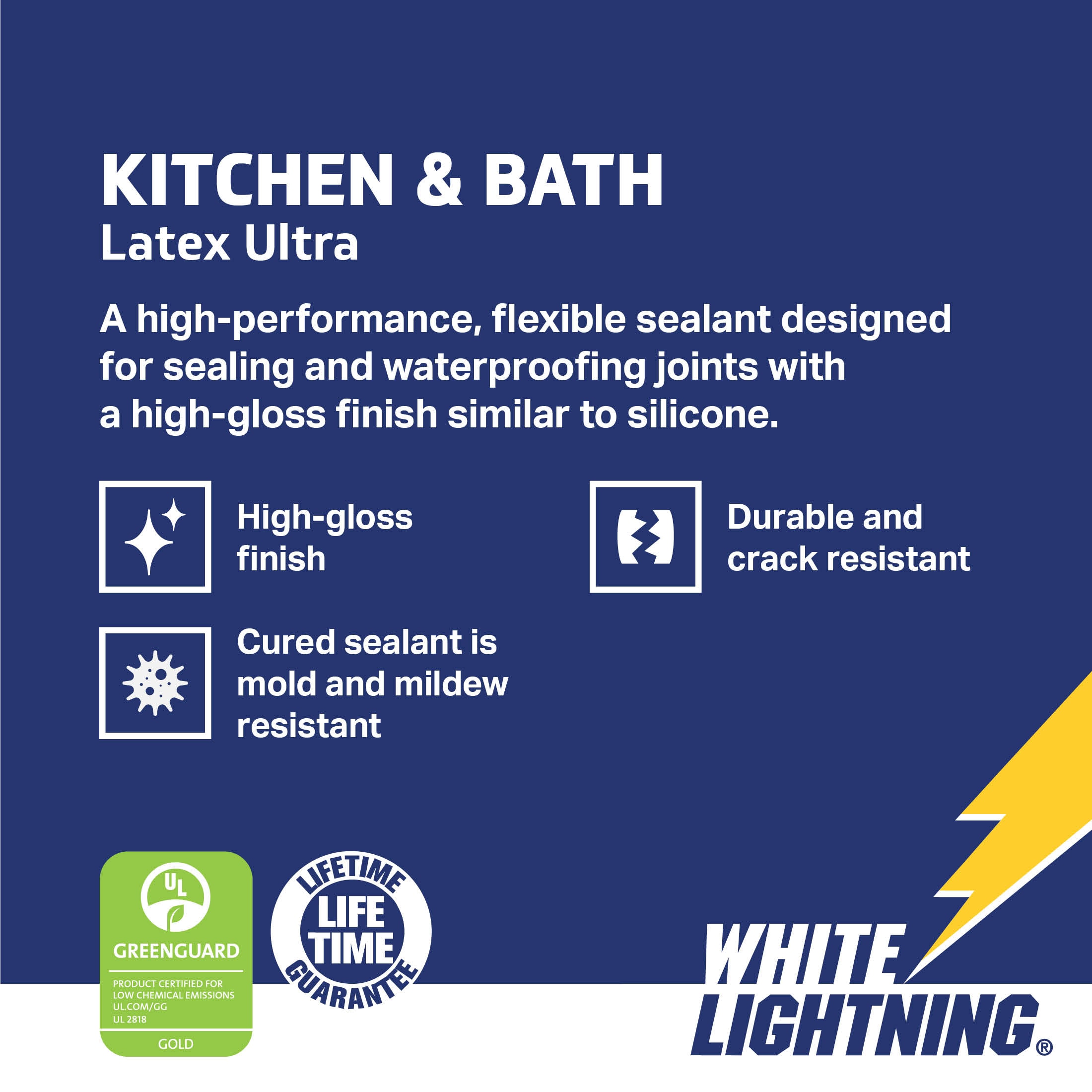Silicone Ultra- Kitchen and Bath - White Lightning