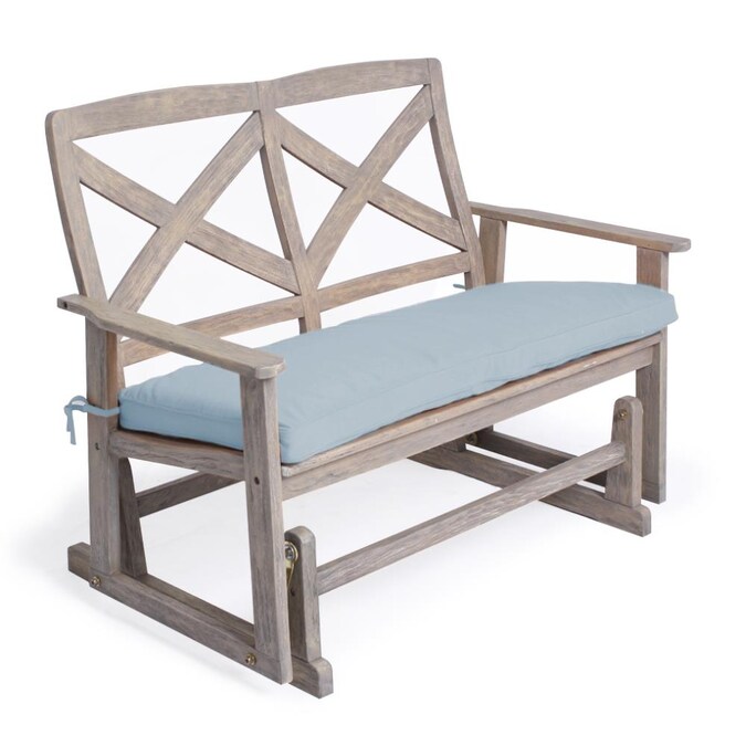 Cambridge Casual Tulle 2 Person Weathered Gray Wood Outdoor Glider In The Porch Swings Gliders Department At Com - Patio Glider Bench With Cushions
