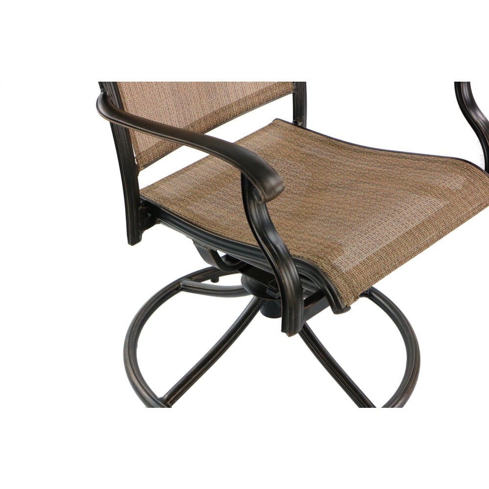 Fontana 9-Piece Bronze Aluminum Outdoor Dining Set with Cast-Top Table