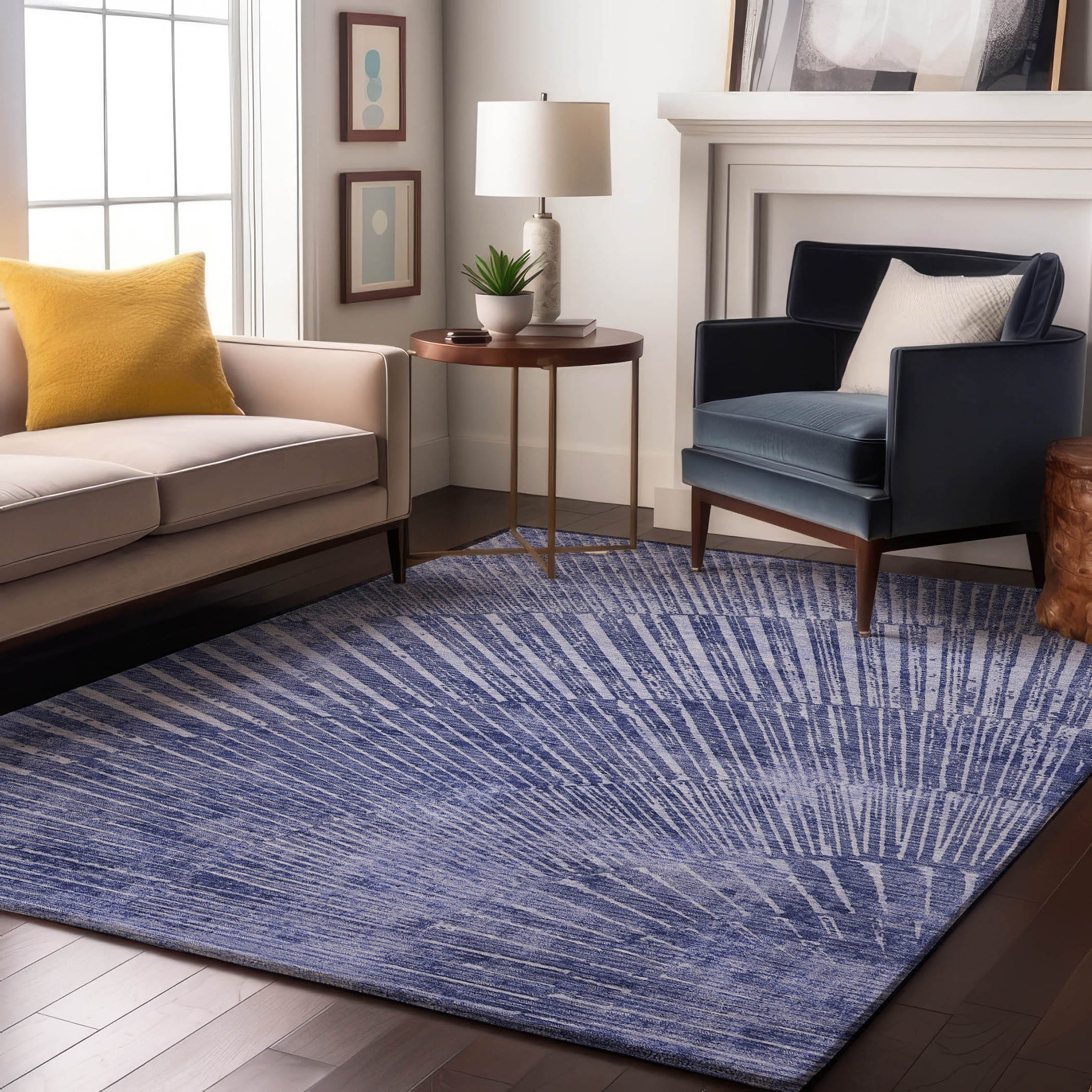 Addison Rugs AMF514BG5X8 Mayfield AMF514BG 5 x 7 (ft) Loomed Polyester Beige Rectangular Indoor Abstract Machine washable Area rug