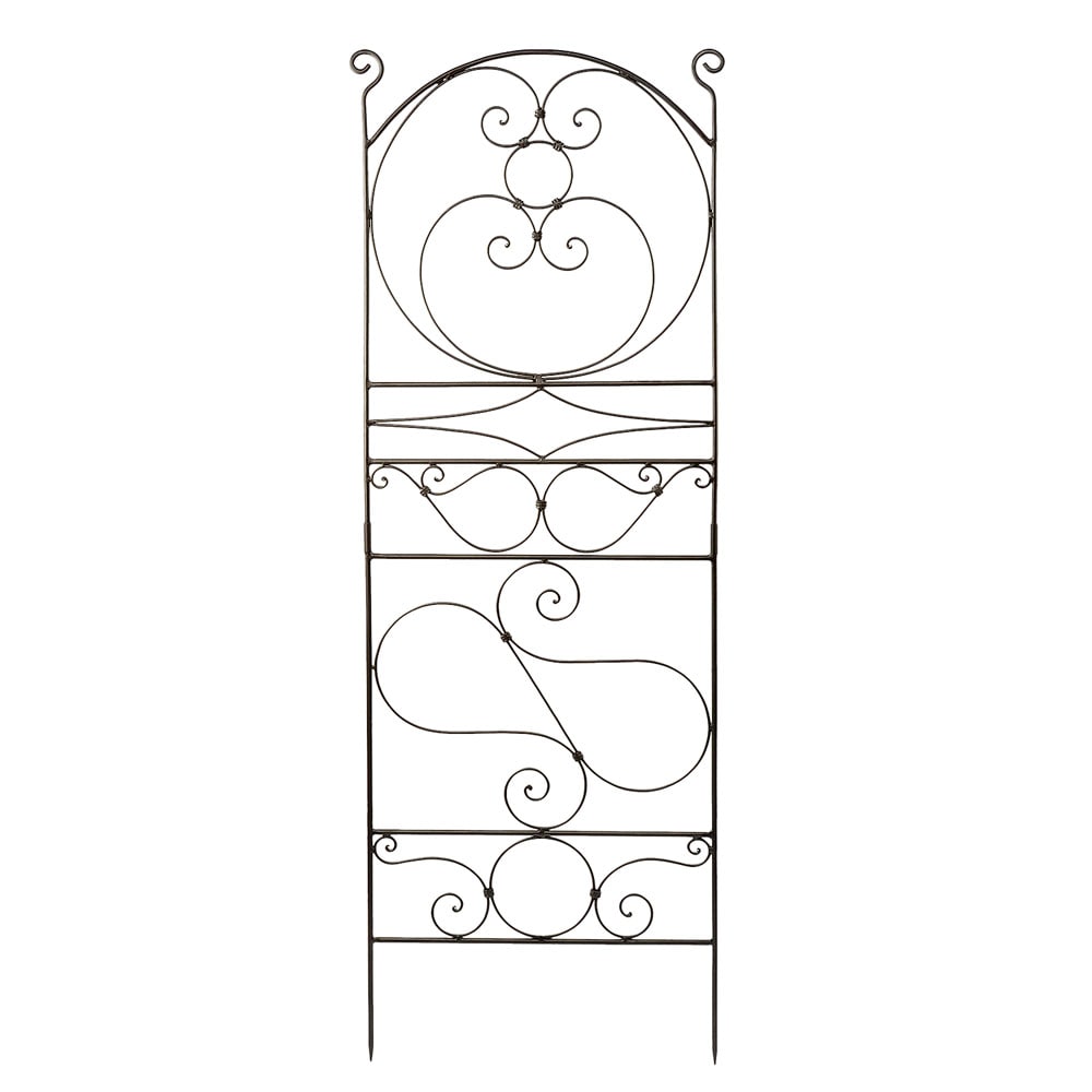 ACHLA Designs FT-28 29-in W x 83.5-in H Roman Bronze Powder Coat Wrought Iron Garden Trellis For Climbing Plants For Cucumbers For Roses For Tomatoes