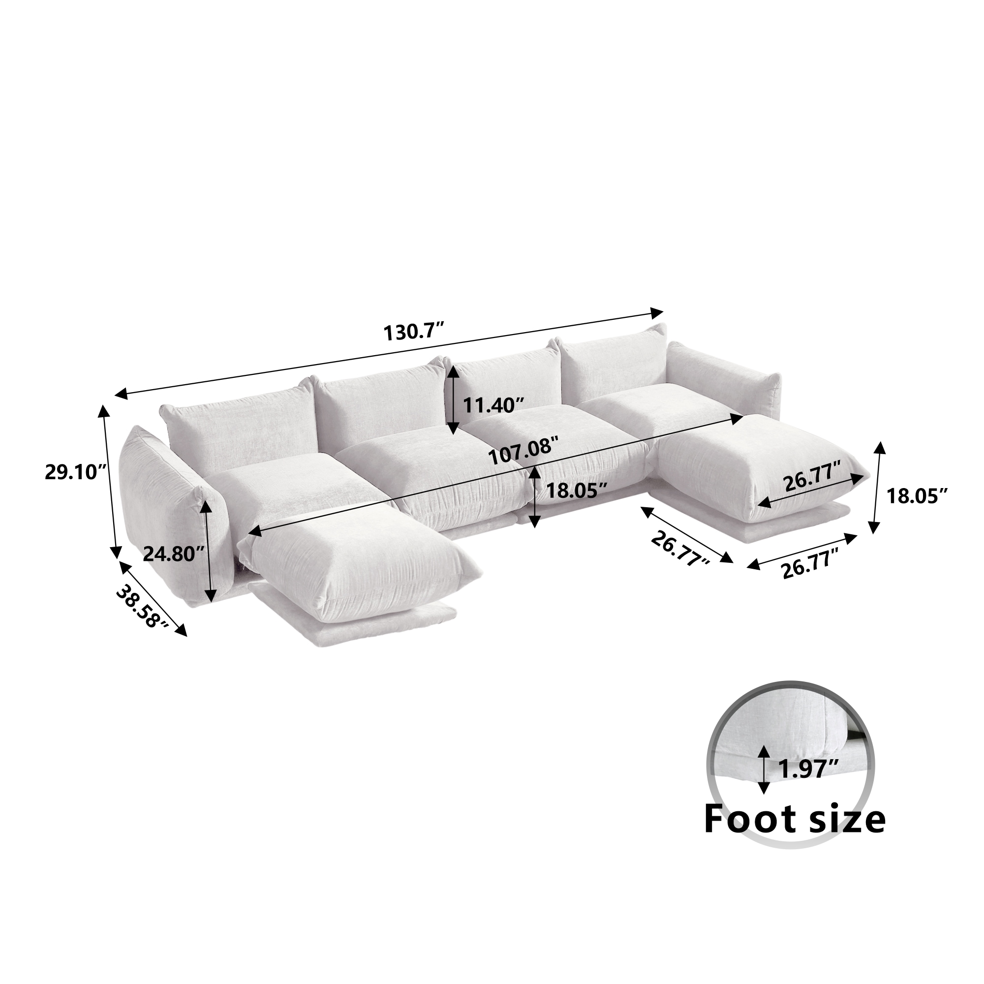 BuotiqHom DH-A-119BE-S4+3 Sofas-Loveseats - View #3