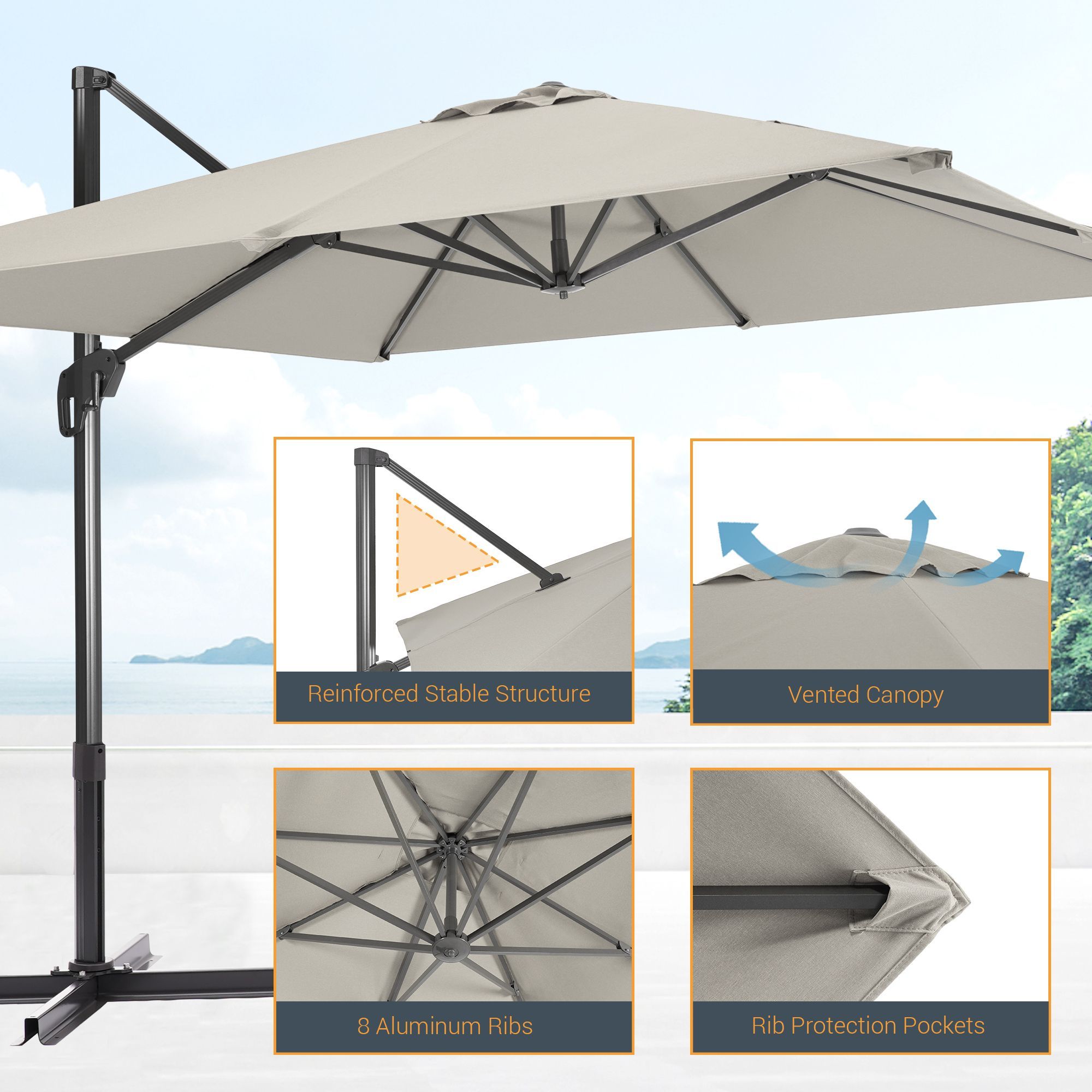 Sonkuki SD-NB2735-GY Umbrellas-2 - View #3