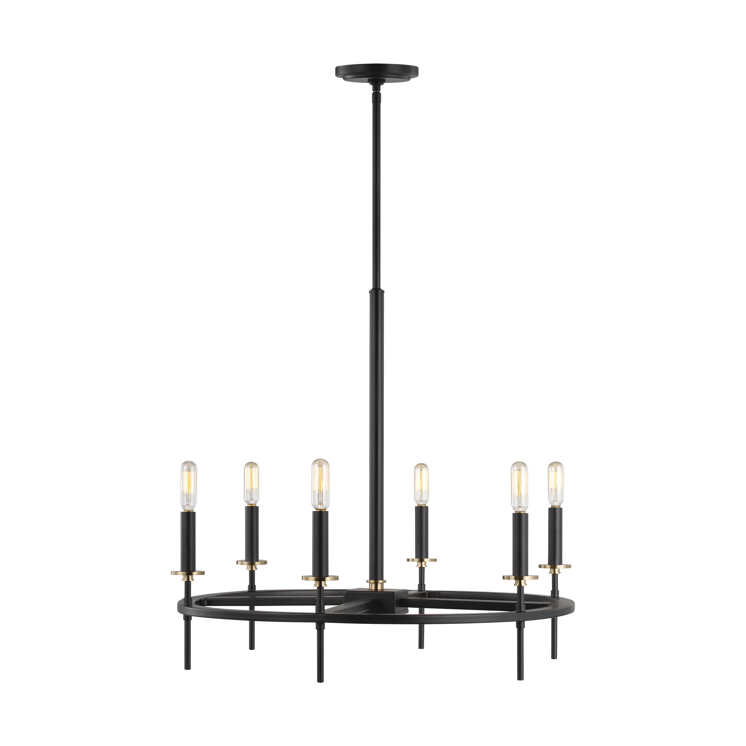 Generation Lighting Bryant 6 Light Black Transitional Chandelier 3002106 112 at Lowes