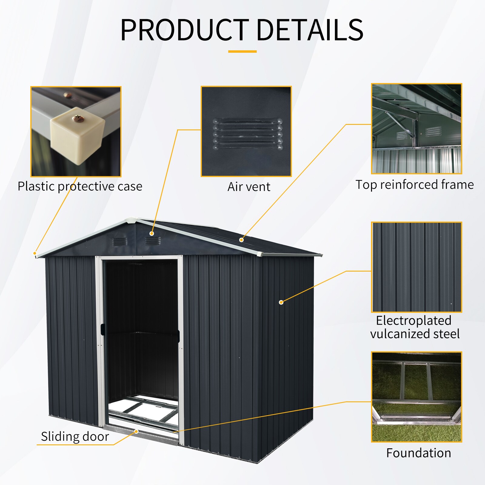WELLFOR TWSG008-GR Metal-Storage-Buildings-Sheds - View #7
