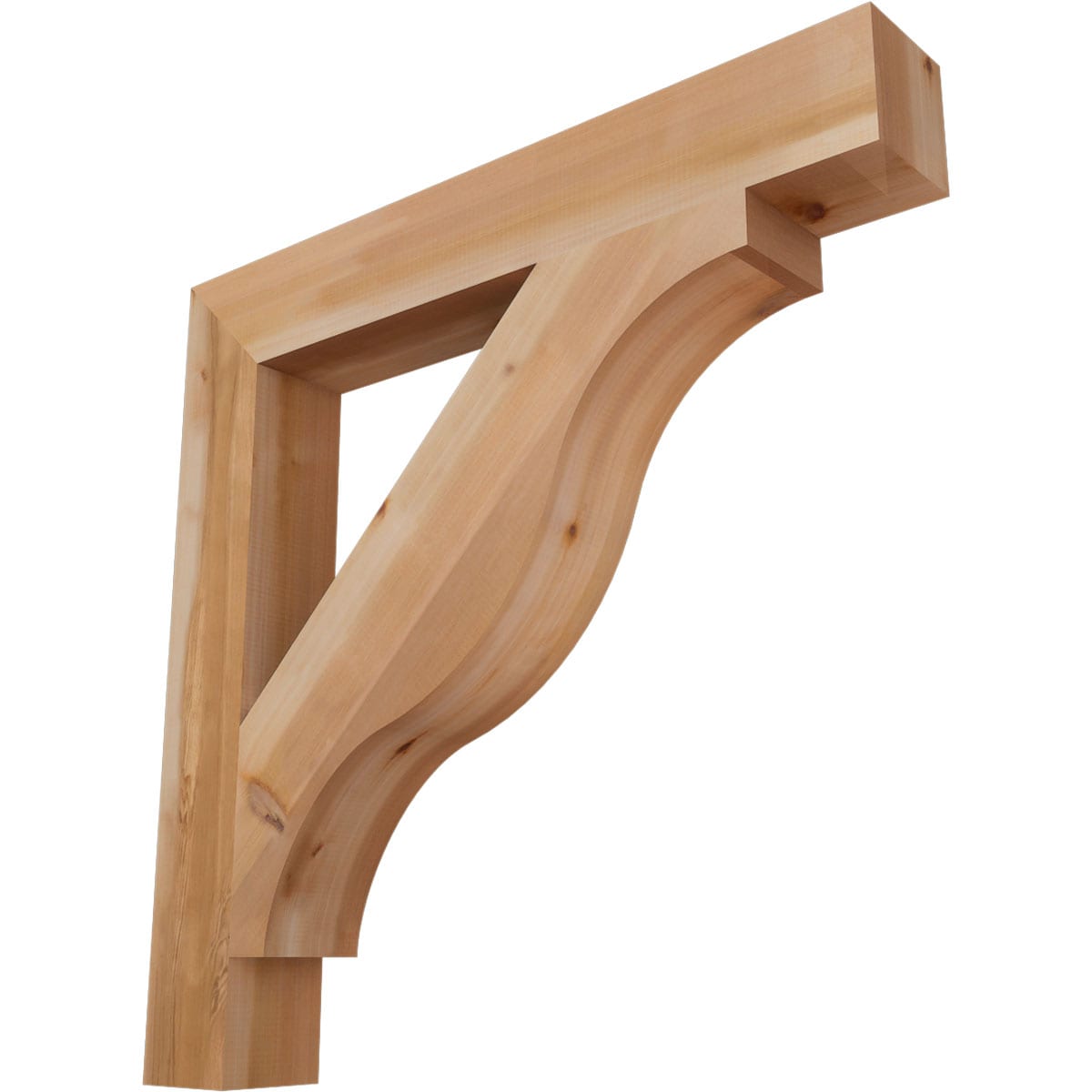 Ekena Millwork BKT06X42X42FST05SWR Funston Block Smooth 5-1/2-in x 42-in x 42-in Western red cedar Brown Wood Standard bracket
