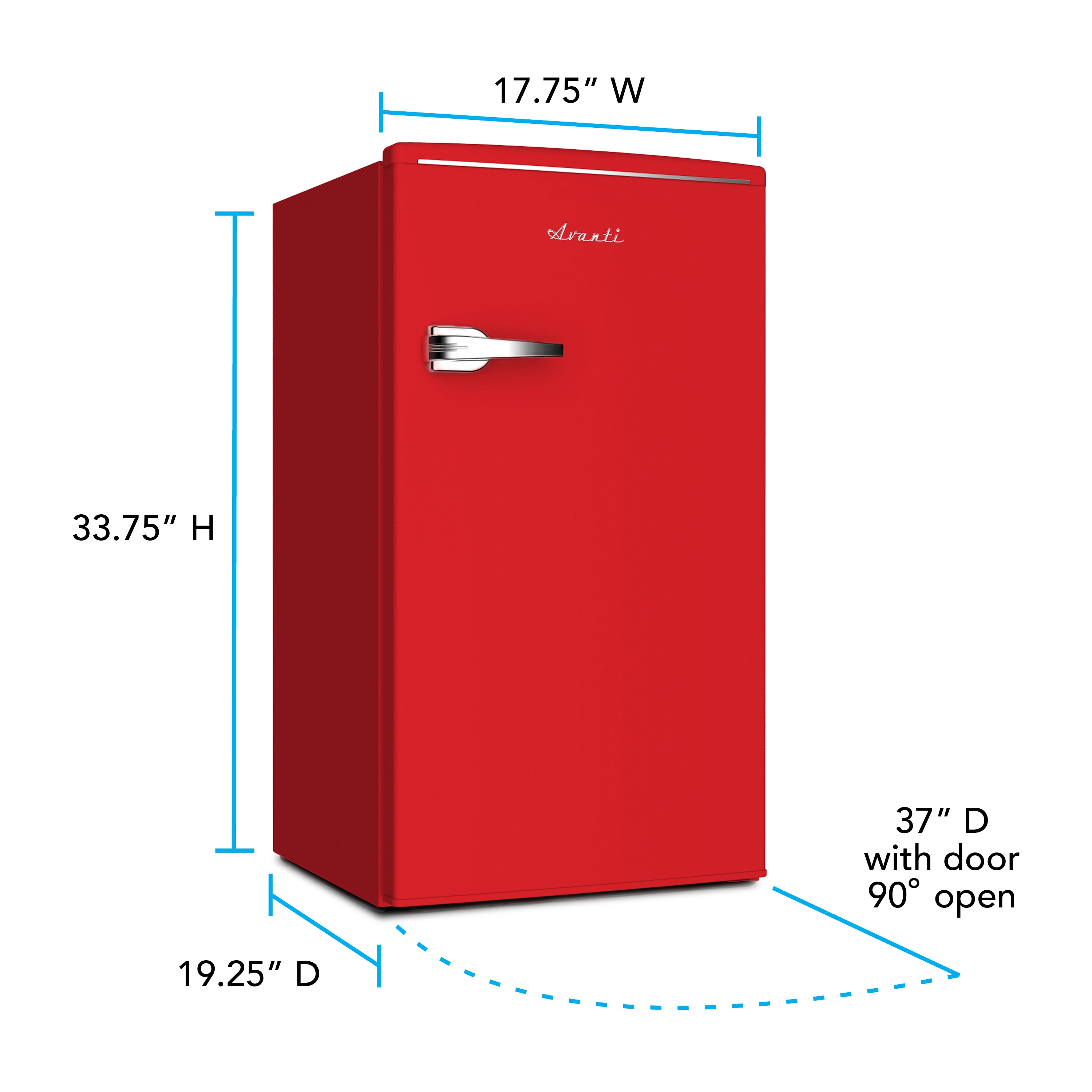 Retro Red Compact Mini Refrigerator with Glass Shelves, 3.1 Cu. Ft.