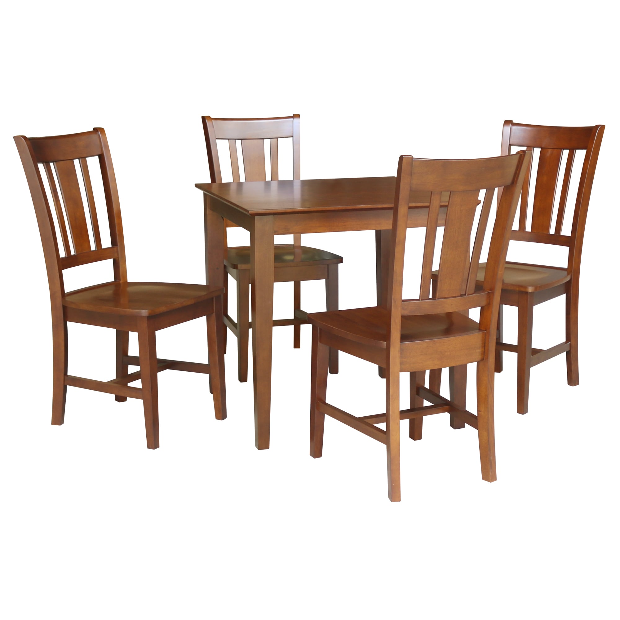 International Concepts K581-3030-C10-4 Espresso Traditional Dining Room Set with Square Table (Seats 4)