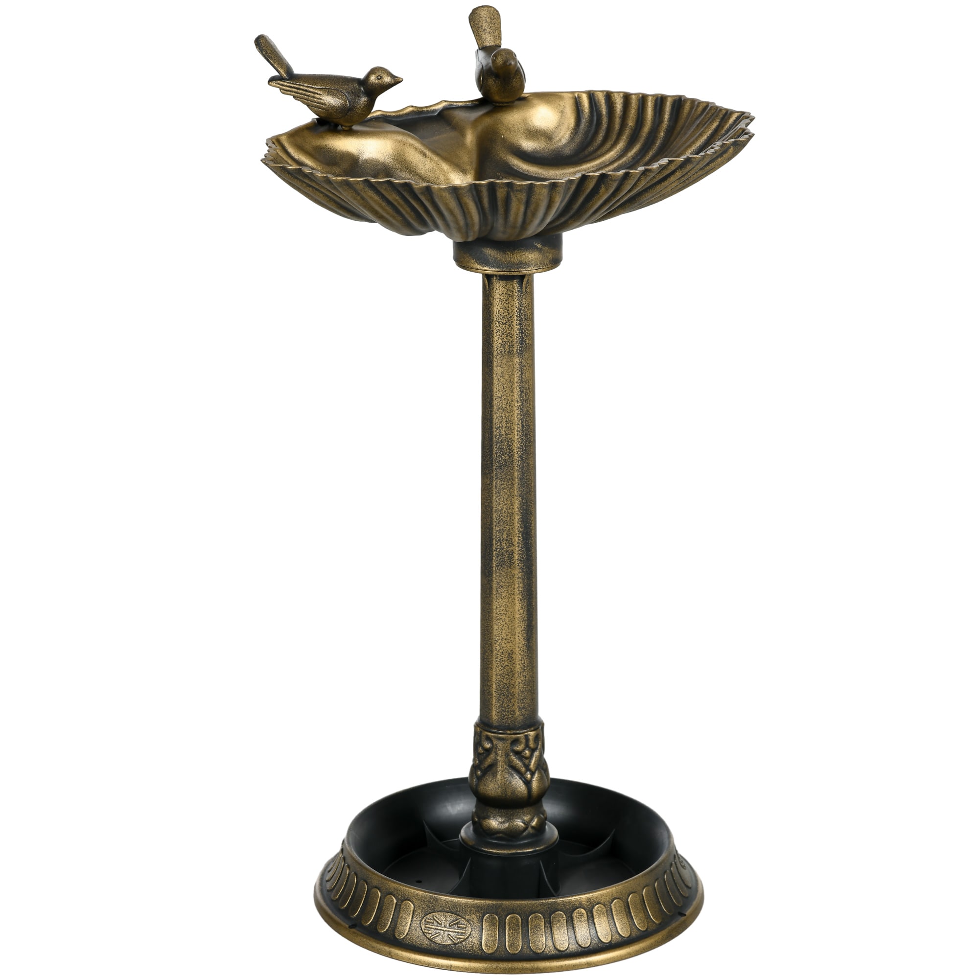 Siavonce XH06834 32-in H Bronze Polypropylene Complete birdbath