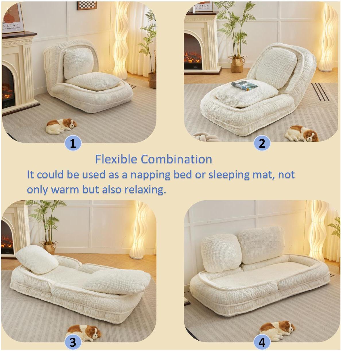 LUXEYARD Human Dog Bed Lazy Sofa Couch Adjustable Position for Sitting ...