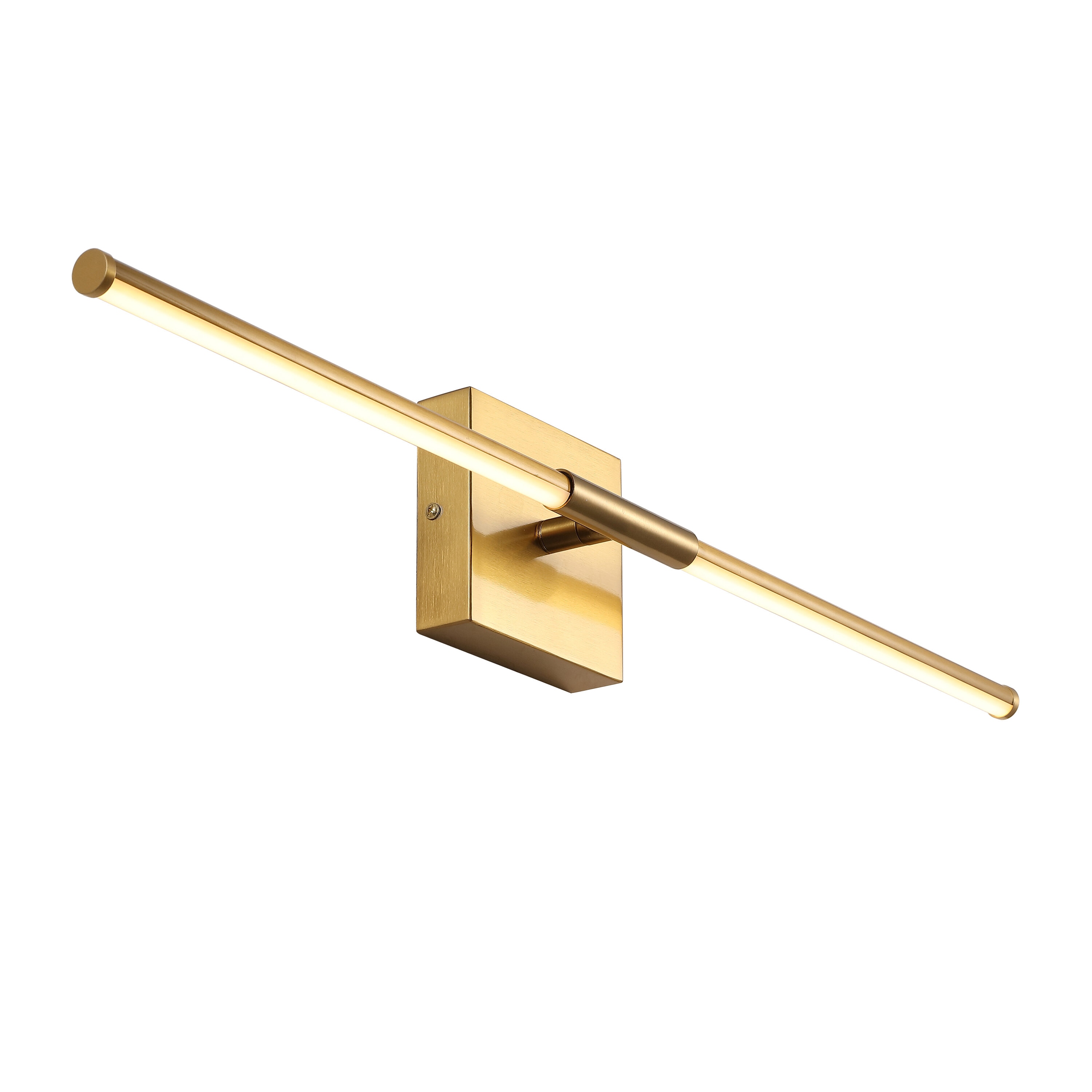 JONATHAN  Y JYL7022B Makena Metal Dimmable Integrated Minimalist 28-in W 1 -Light Polished Gold Integrated LED Wall Sconce