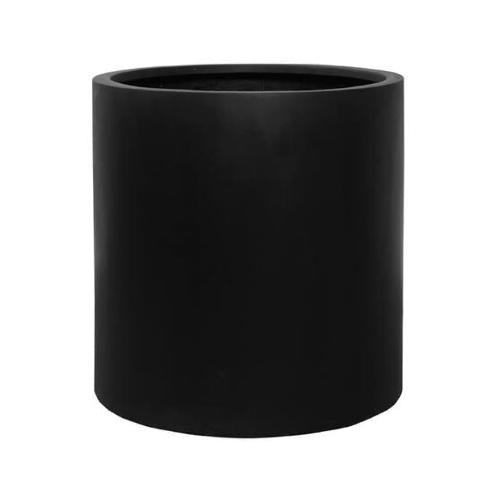 Pottery Pots E1014-50-01 Round 19.69-in W x 19.69-in H x Black Fiberstone Indoor/Outdoor Planter