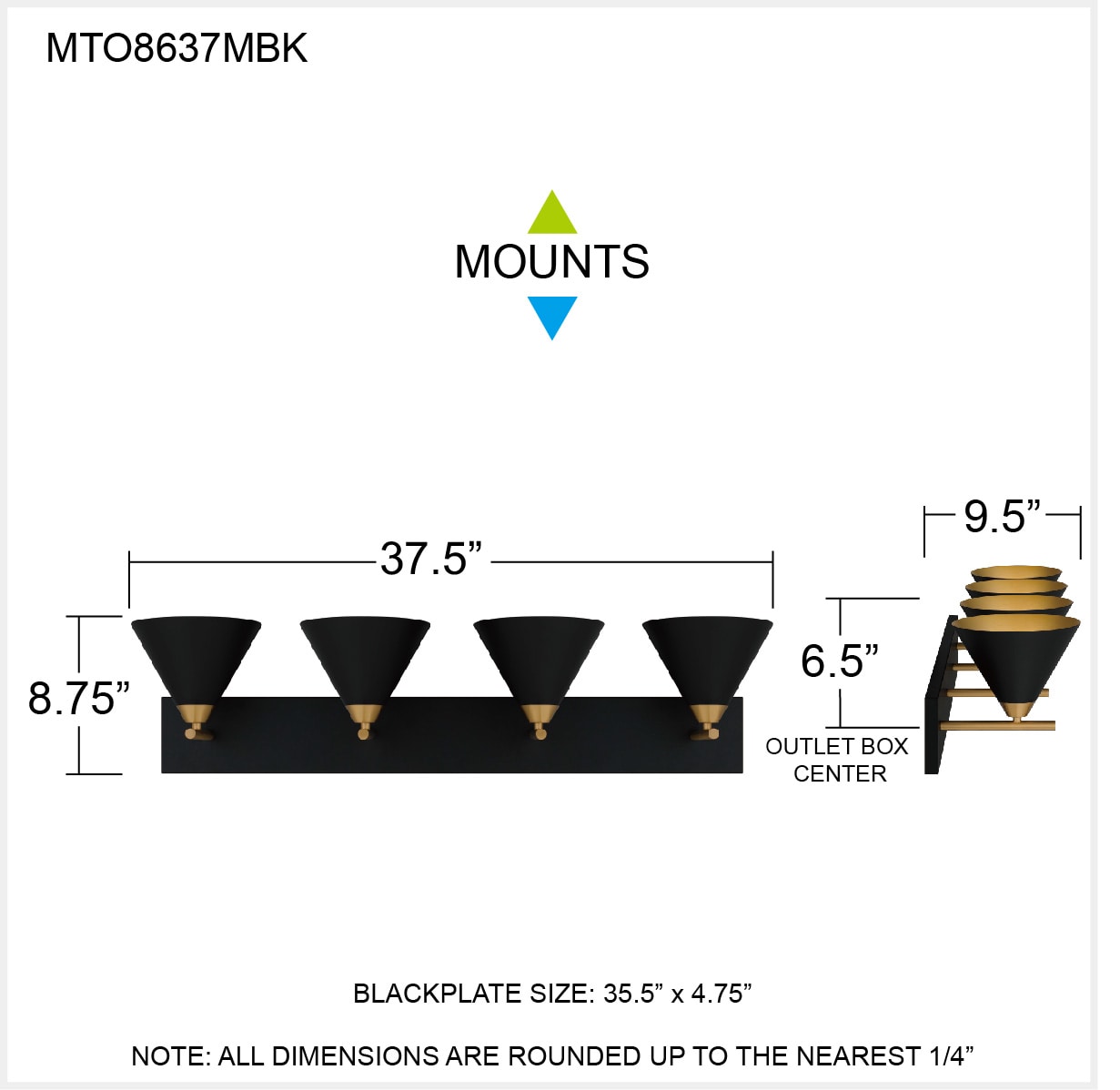 Quoizel MTO8637MBK b089995 - View #6