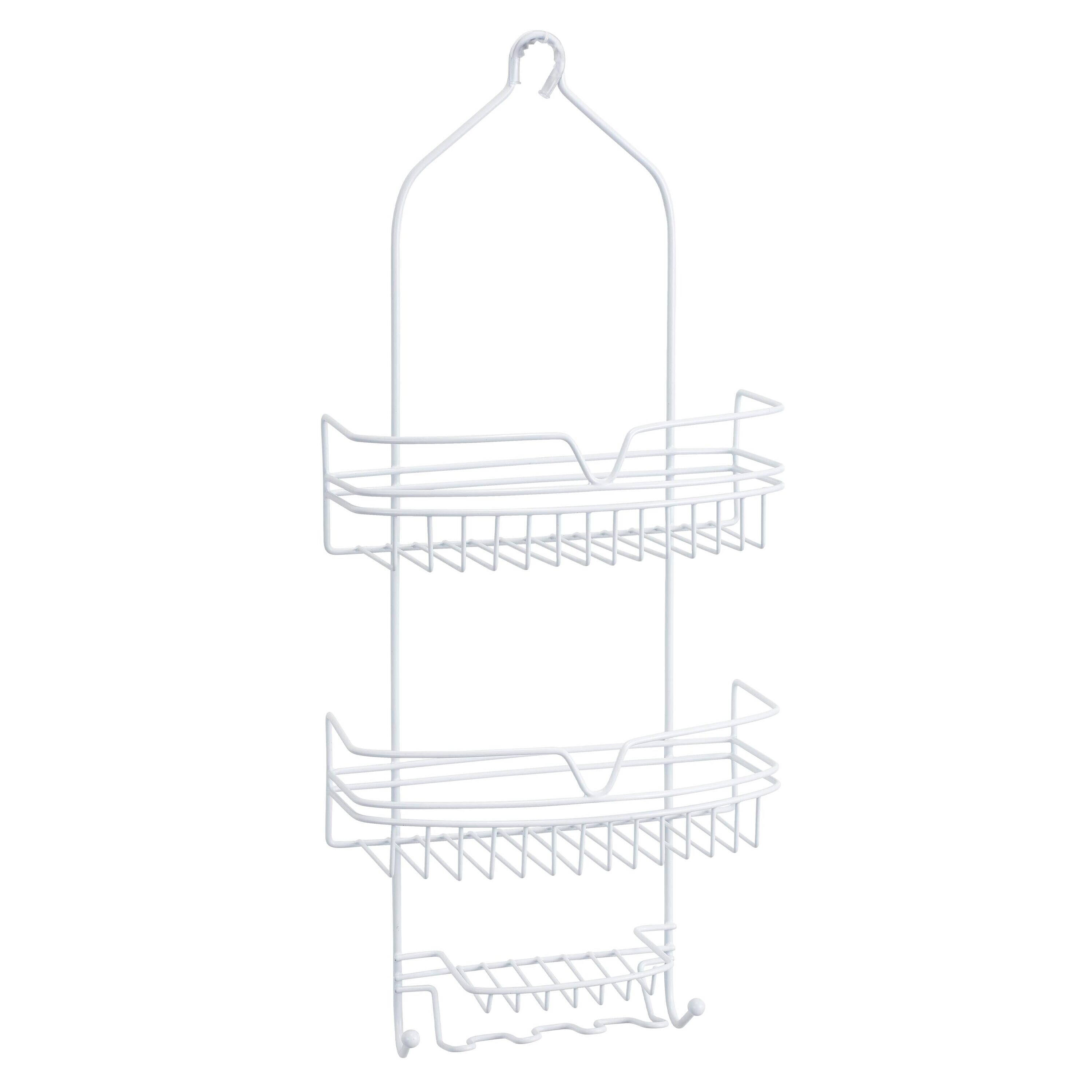 Style Selections Soft Silver Aluminum 2-Shelf Hanging Shower Caddy 11-in x  5-in x 23-in