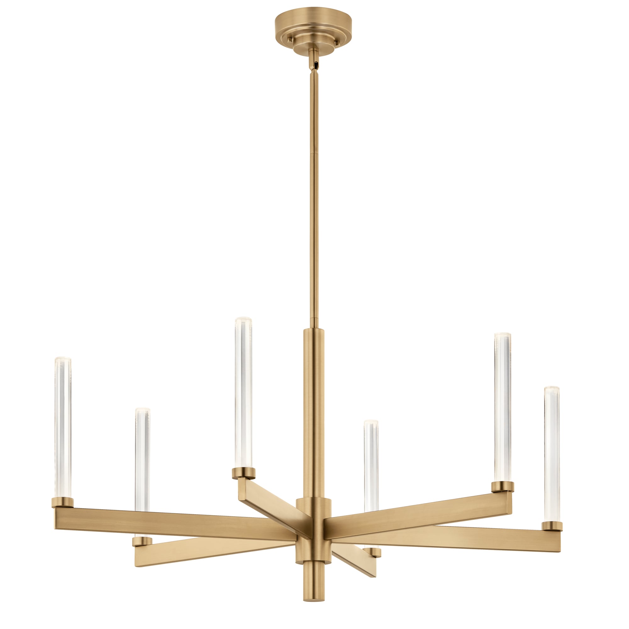 Kichler 52667CPZ Sycara 6 -Light Gold Modern/contemporary Integrated LED Crystal For Use in Bedrooms, Dining Rooms, Foyers, Kitchens, Living Rooms Chandelier
