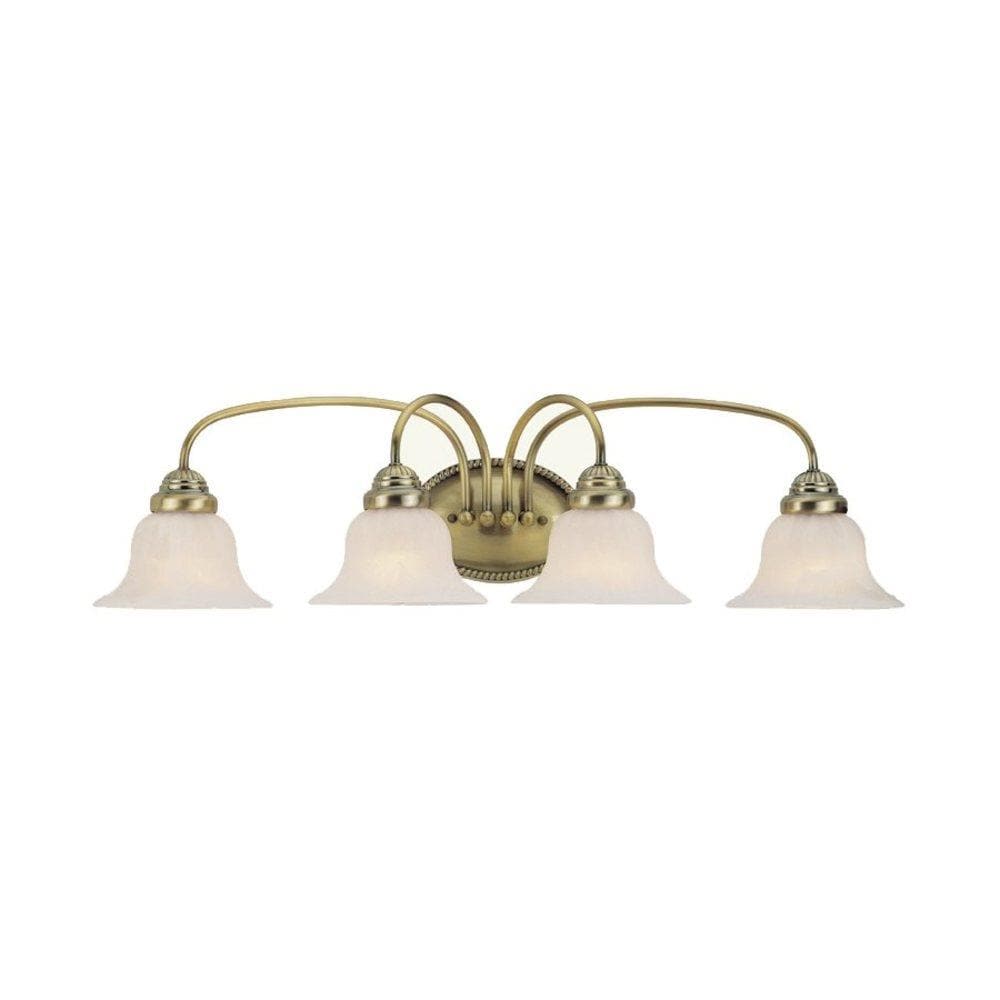 Livex Lighting 1534-01 Edgemont 4-Light Antique Brass Transitional Vanity Light