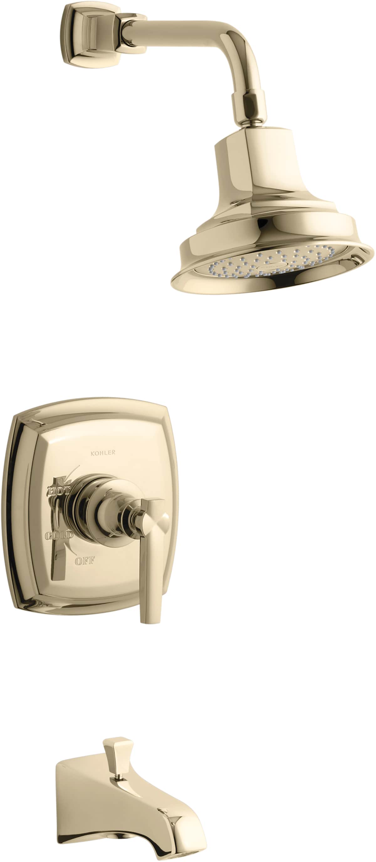 KOHLER TS16225-4-AF Margaux Vibrant French Gold 1-handle Single function Round Bathtub and shower Faucet