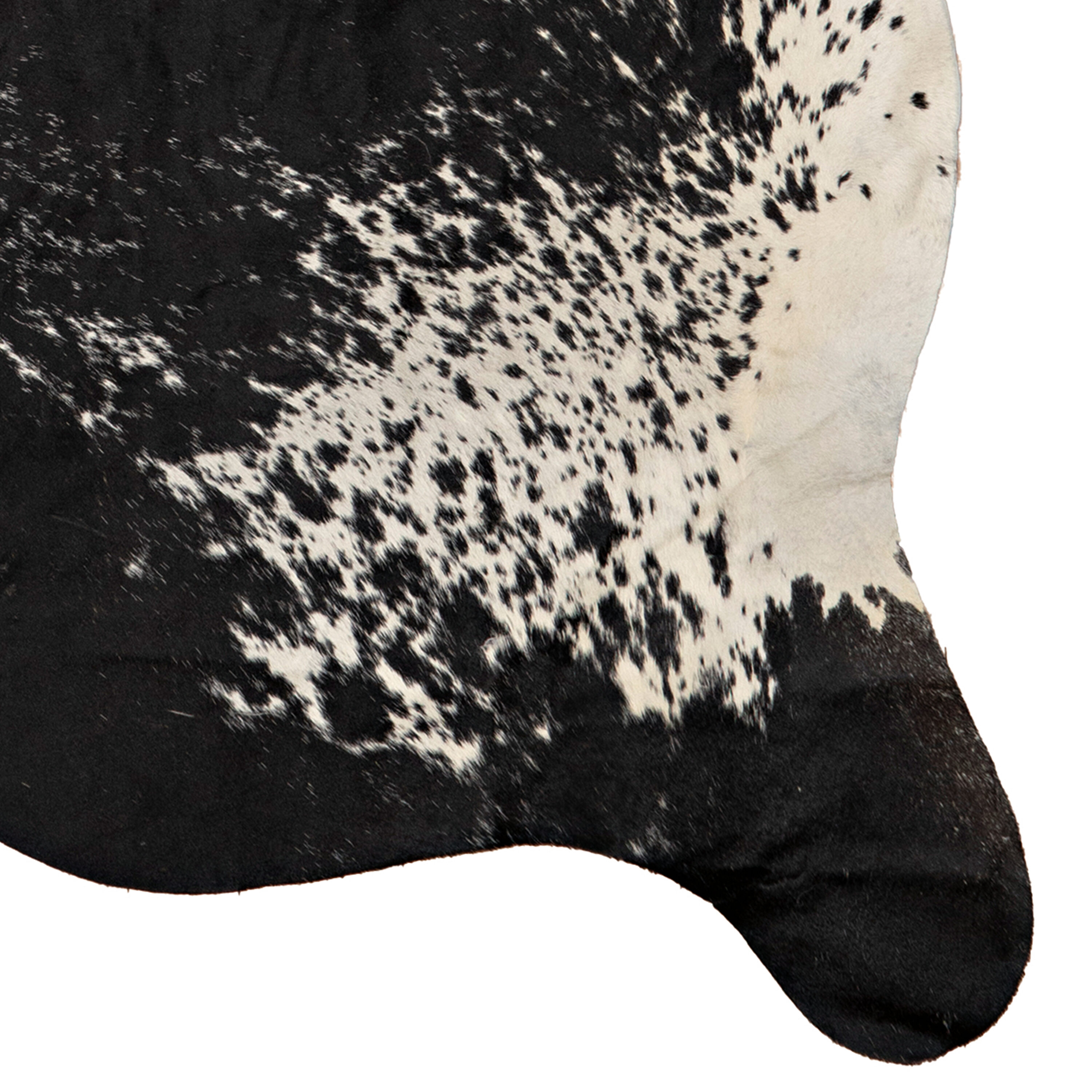 Handmade Black and Dark Brown Cowhide Rug