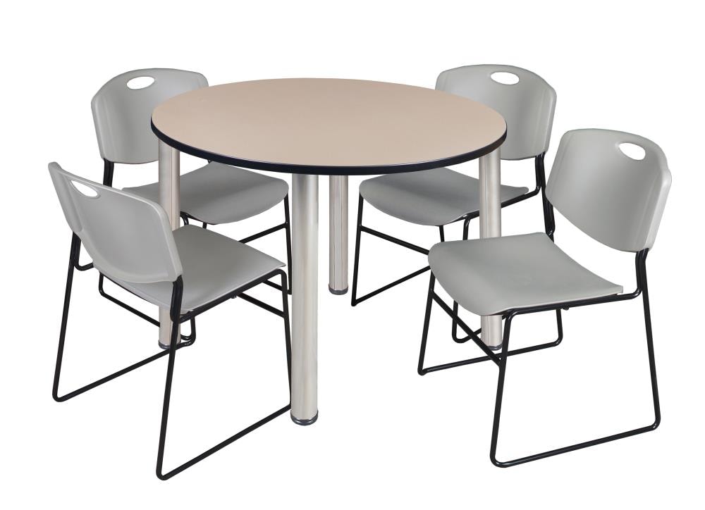 Regency TB48RNDBEBPCM44GY Breakroom Off-white 4-Person Training Table (48-in W x 29-in H)