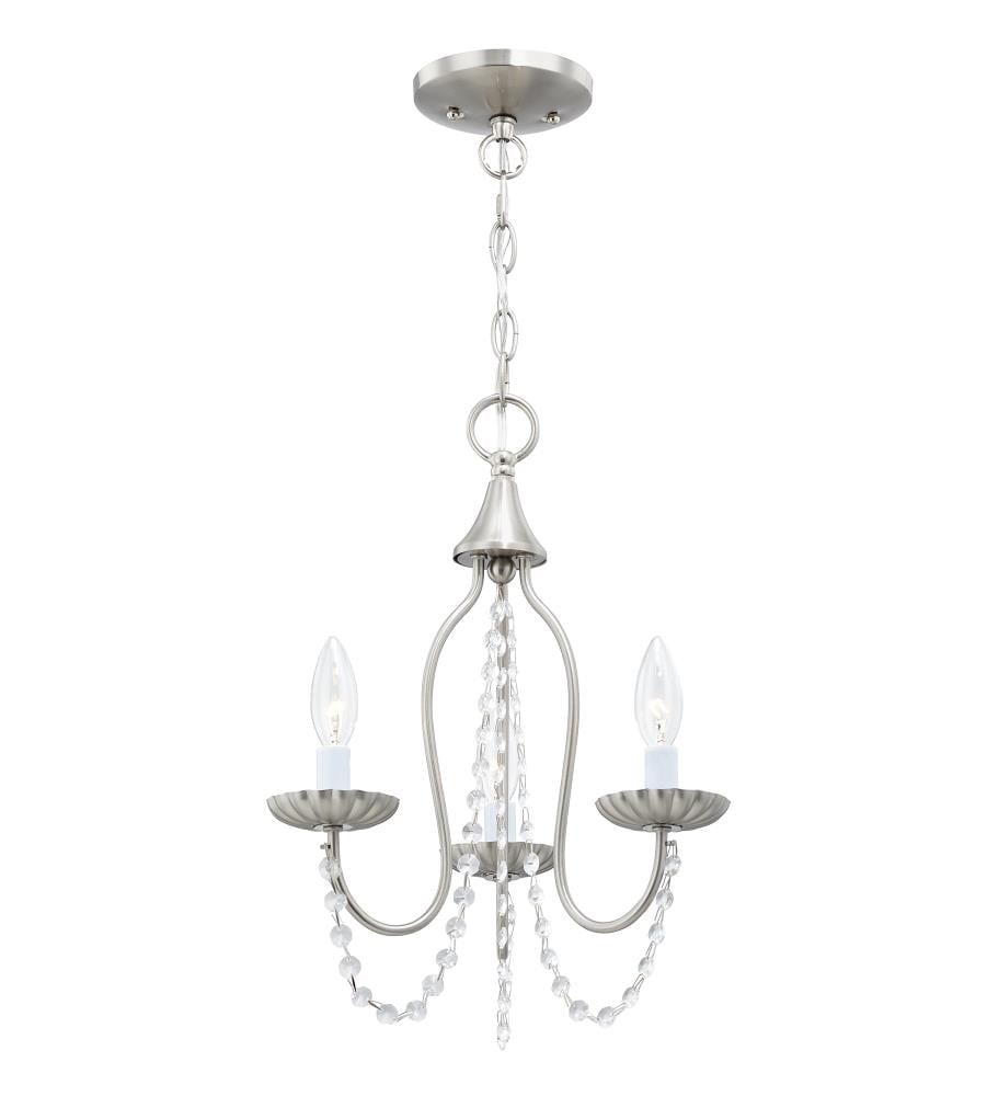 Alessia Brushed Nickel 3-Light Mini Chandelier with Crystal Accents