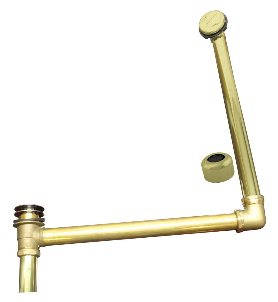 WESTBRASS 7932420HRDC-03 Brass Direct Outlet Semi-exposed Waste and Overflow with Tip-toe Drain, In Polished Brass