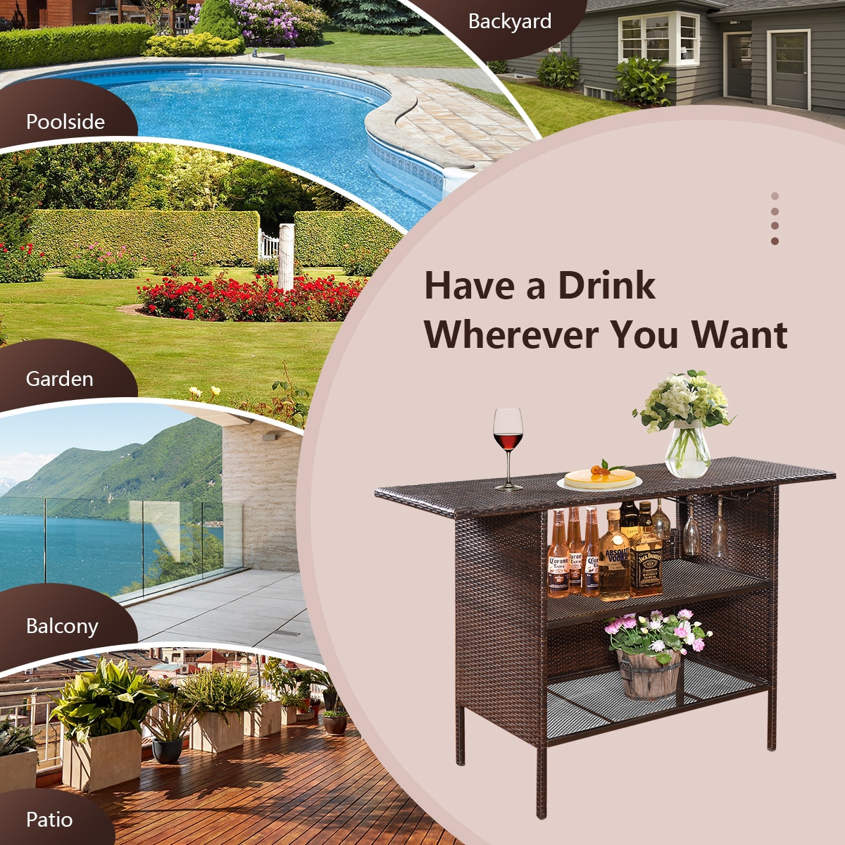 Clihome CWCH-HW52884 Patio-Tables - View #8