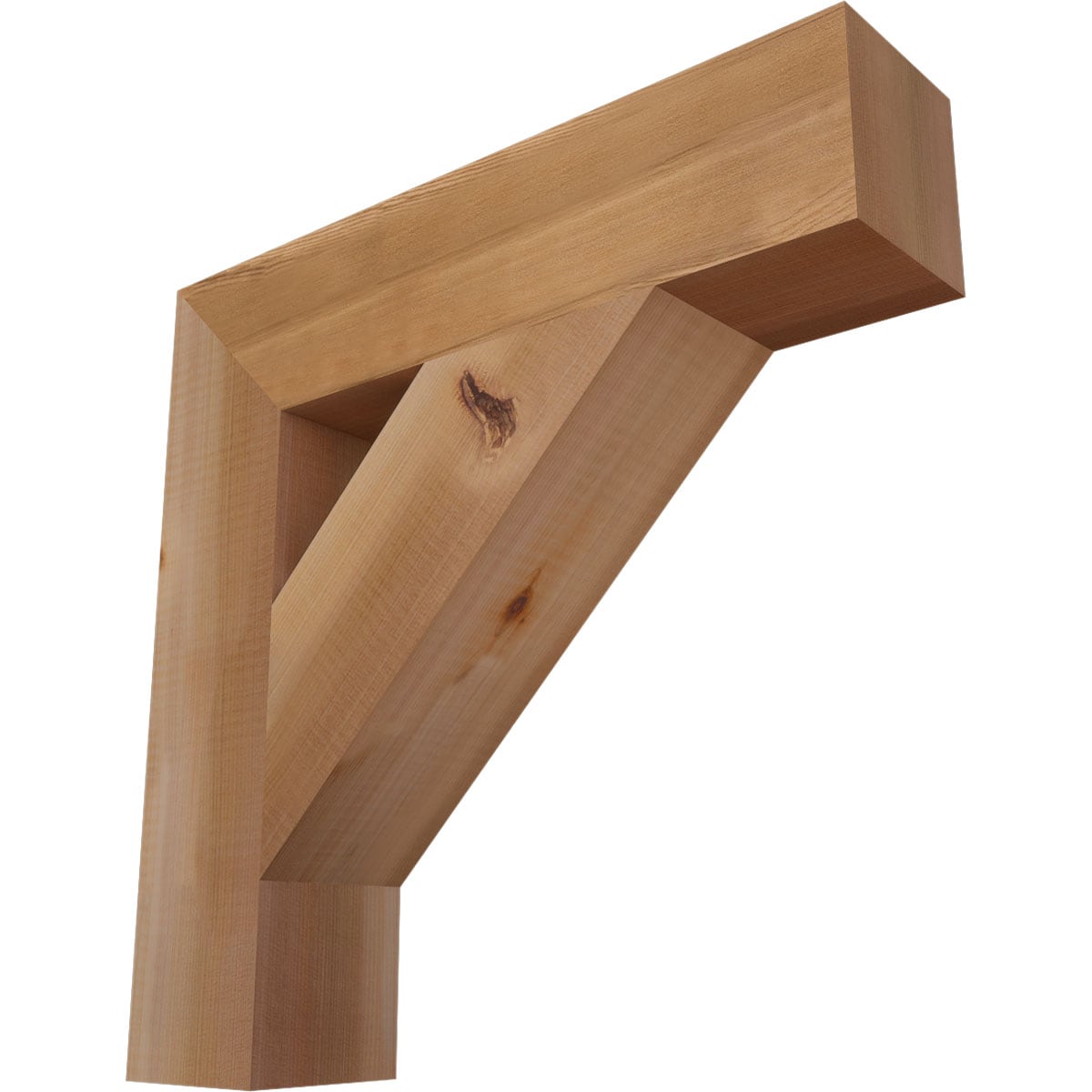 Ekena Millwork BKT04X18X18TRA05SWR Traditional block smooth 3-1/2-in x 18-in x 18-in Western red cedar Brown Wood Standard bracket