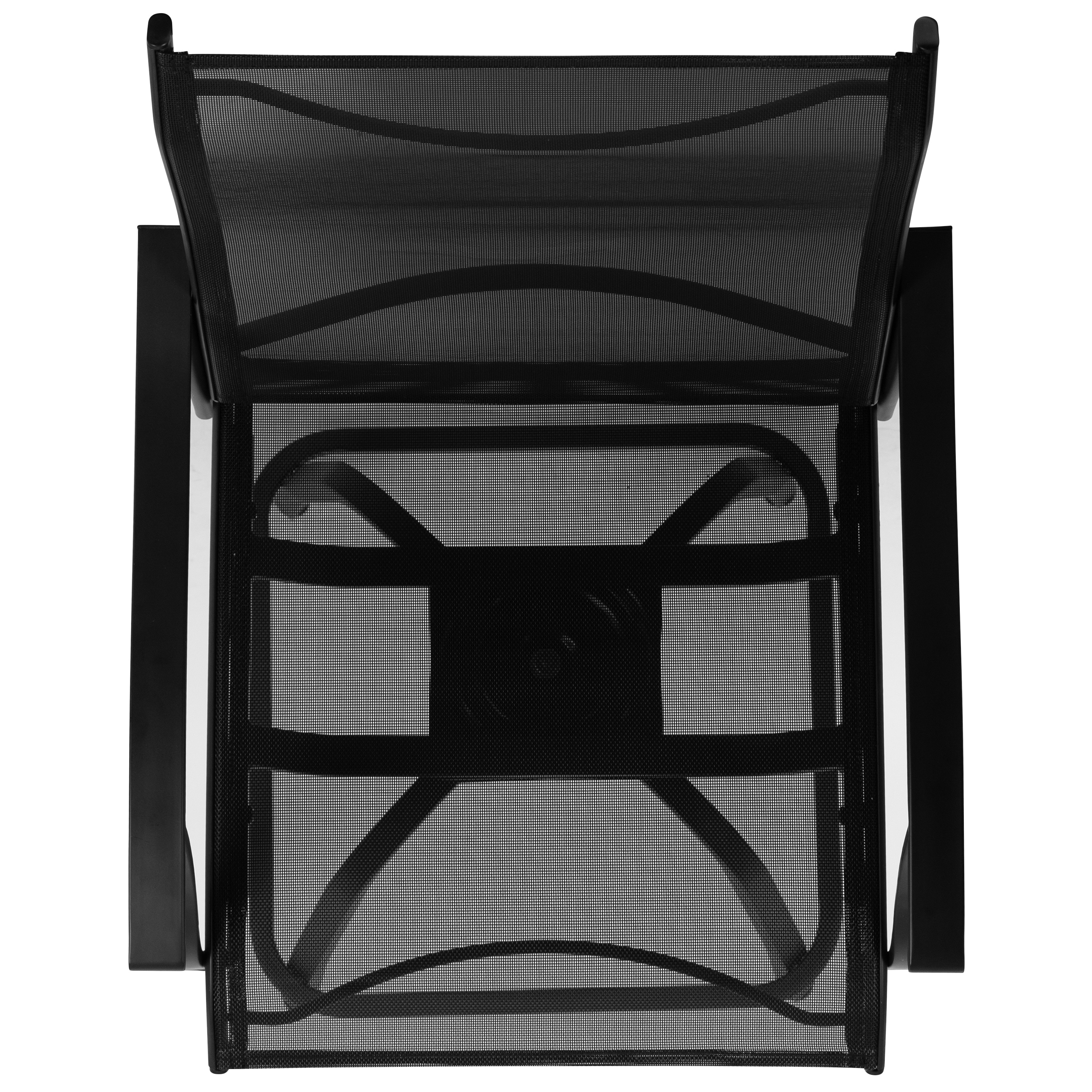 All-Weather Textilene Swivel Patio Bar Stools Set of 2 in Black