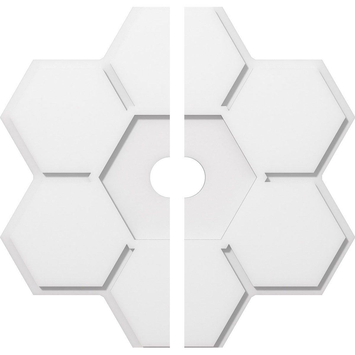 Ekena Millwork CMP26DY2-03000 Daisy 26-in W x 26-in L Contemporary White PVC Split Ceiling Medallion