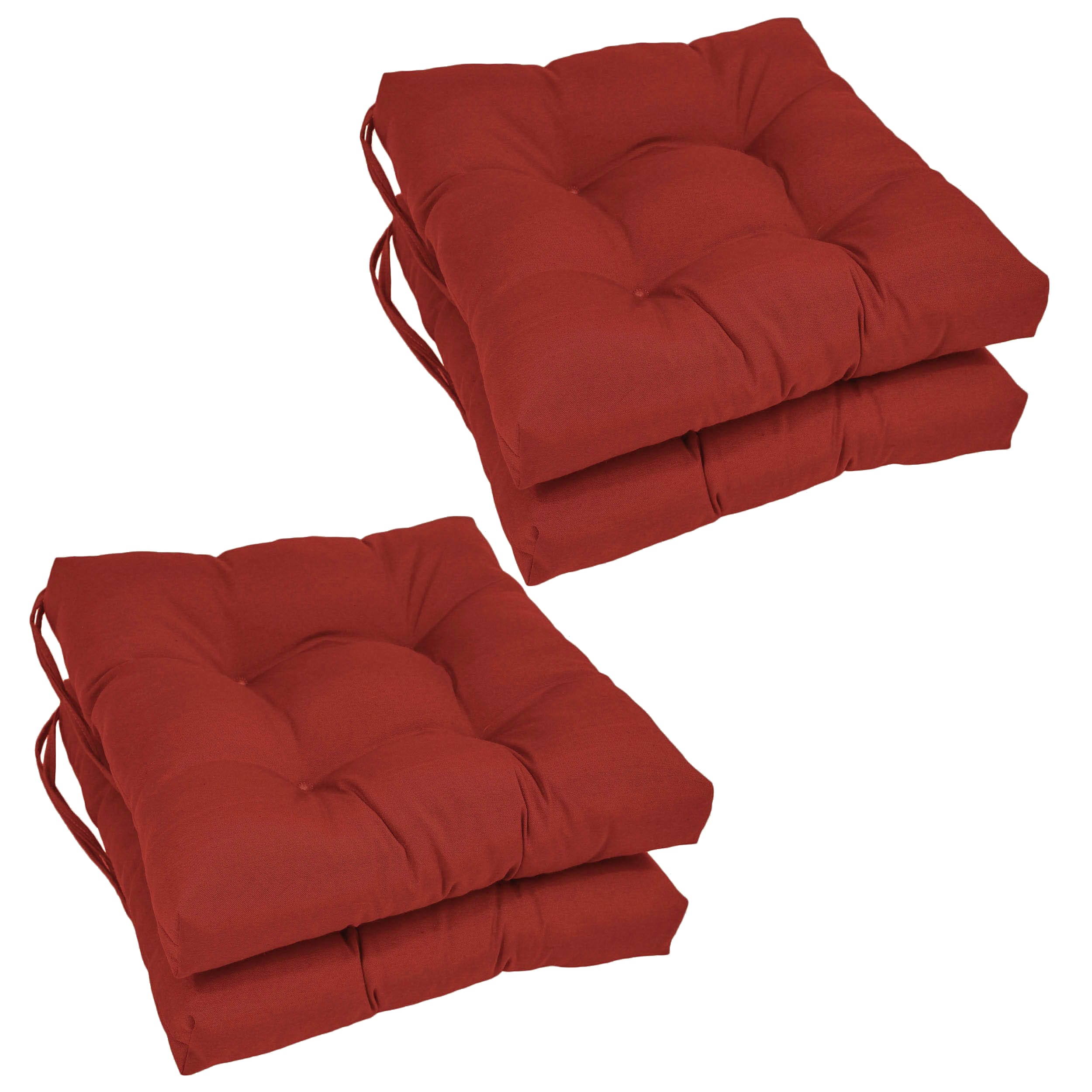 Blazing Needles 916X16SQ-T-4CH-TW-RR Ruby Red Solid Chair Cushion