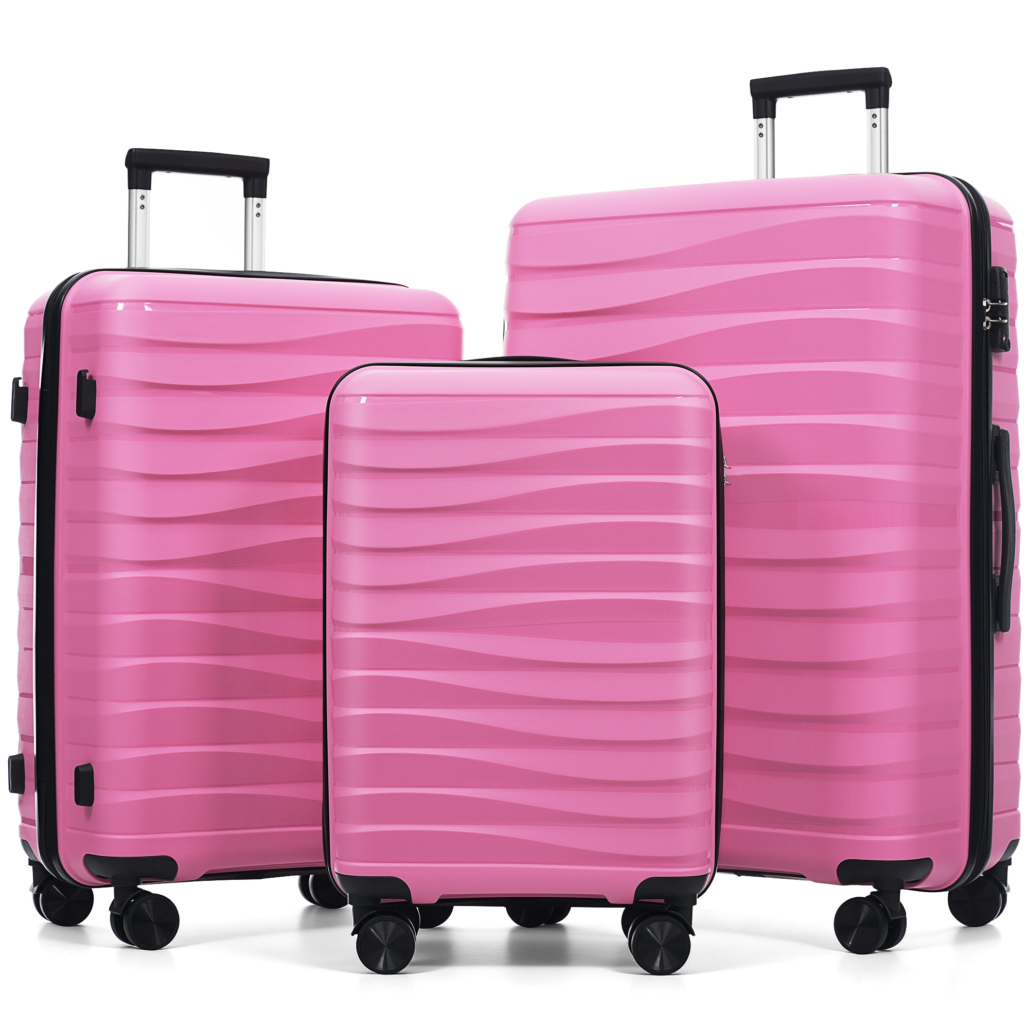 ModernLuxe Premium PP Travel Luggage Set 3 Piece TSA Lock Suitcase ...
