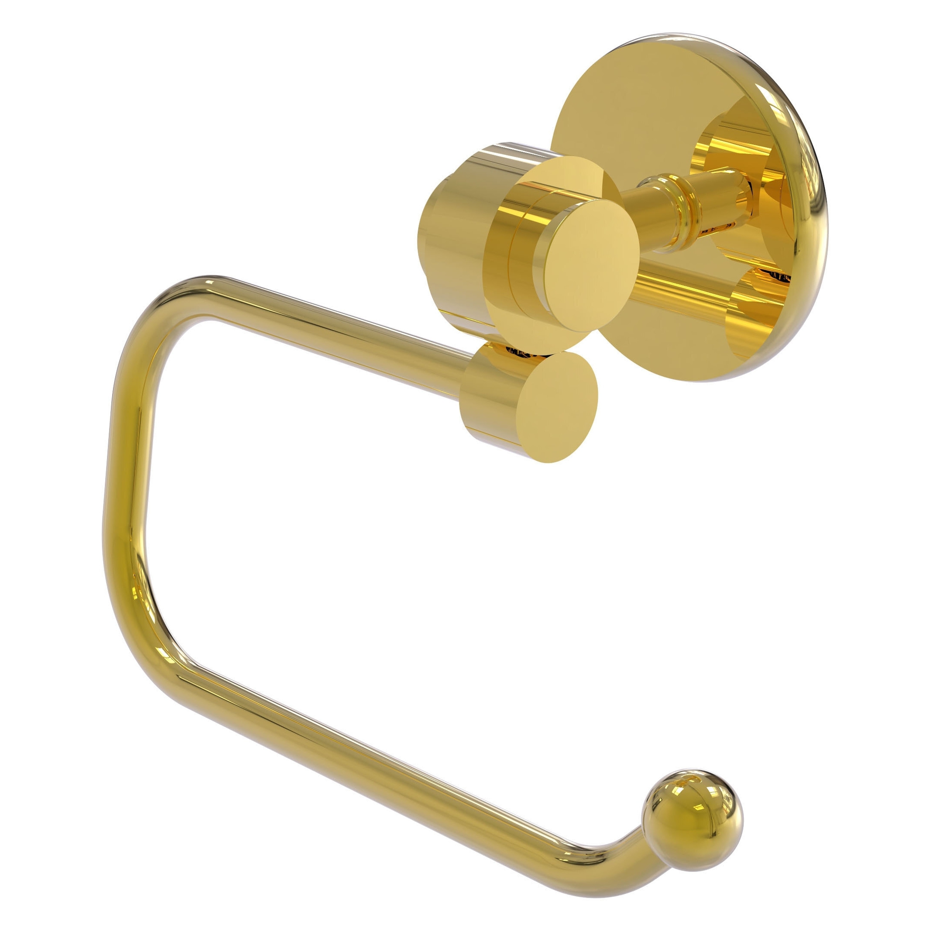 Allied Brass 7224E-PB Satellite Orbit Two Polished Brass Wall mount Single post Toilet Paper Holder 1 -Rolls with Storage
