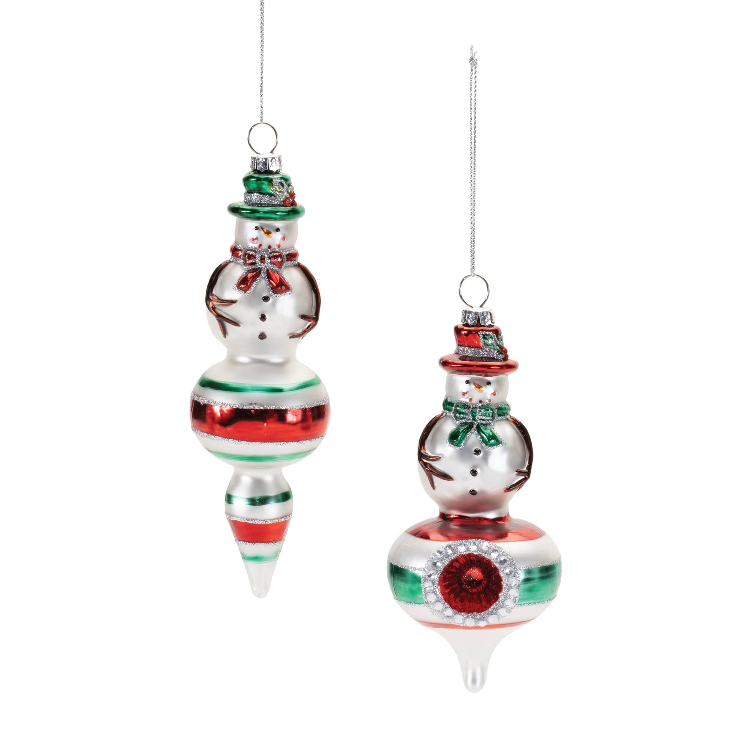 Melrose International 94943DS Snowman Drop Ornament (Set of 12)
