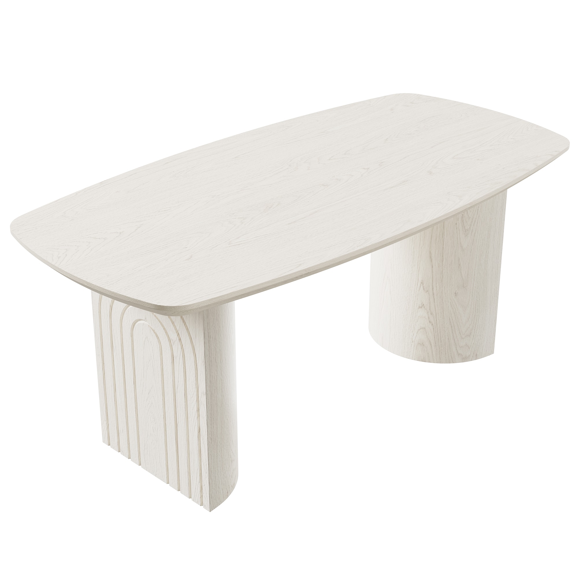 Clihome CL-WF-DT-1660A White Contemporary/Modern Dining Table, MDF with White Composite 70.87-in L x 29.92-in H