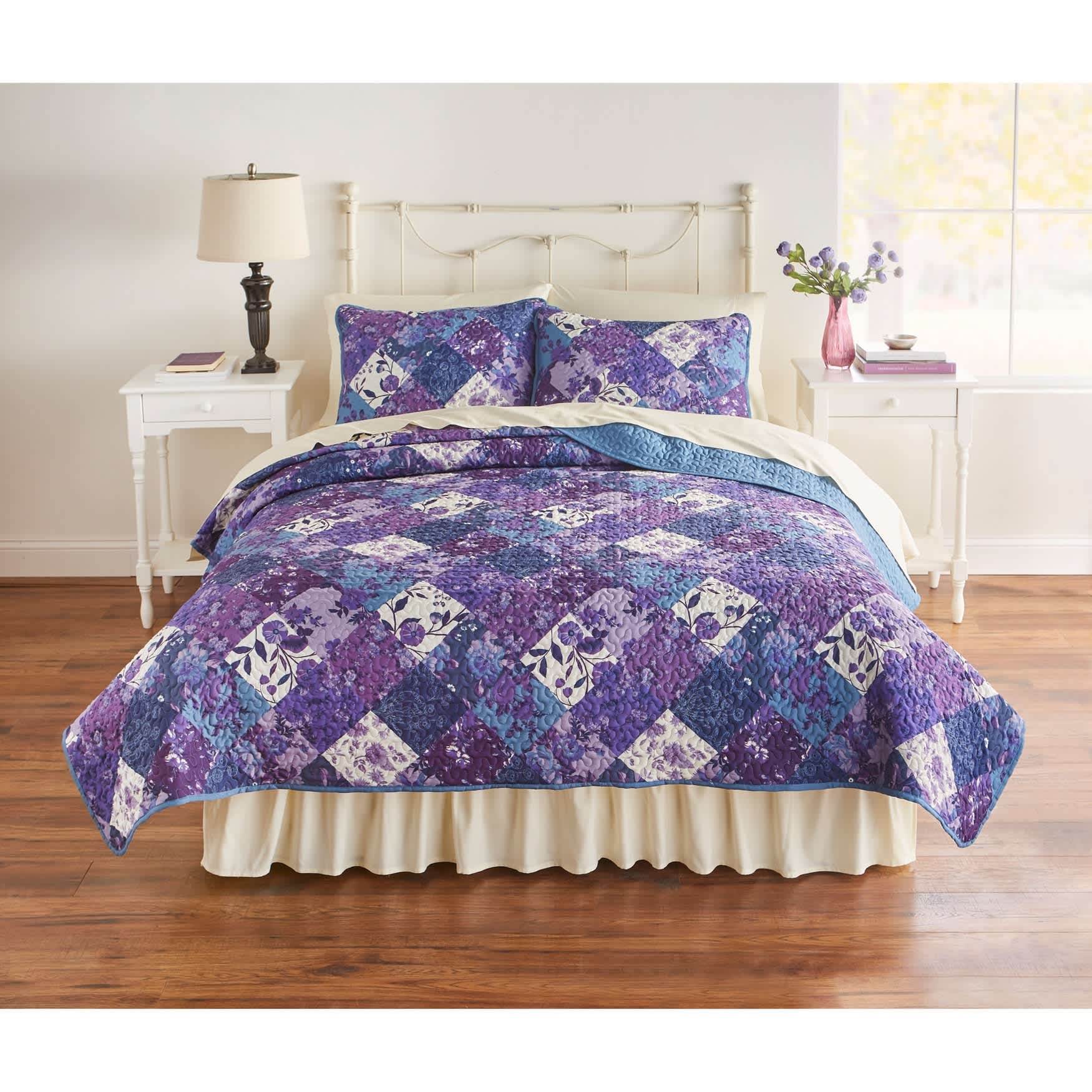 BrylaneHome 196438467239 3 Piece BH Studio Printed Patchwork Quilt Set