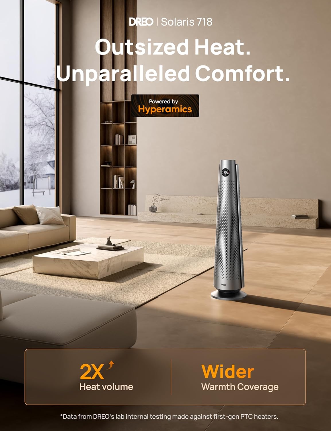 DREO DR-HSH008 SILVER Portable-Electric-Heat - View #2