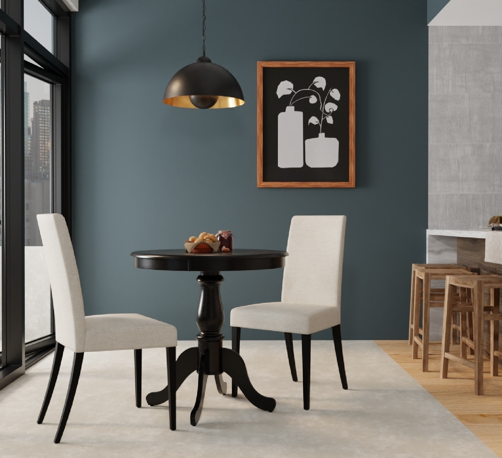 Fairview 30" Dark Wood Round Pedestal Dining Table