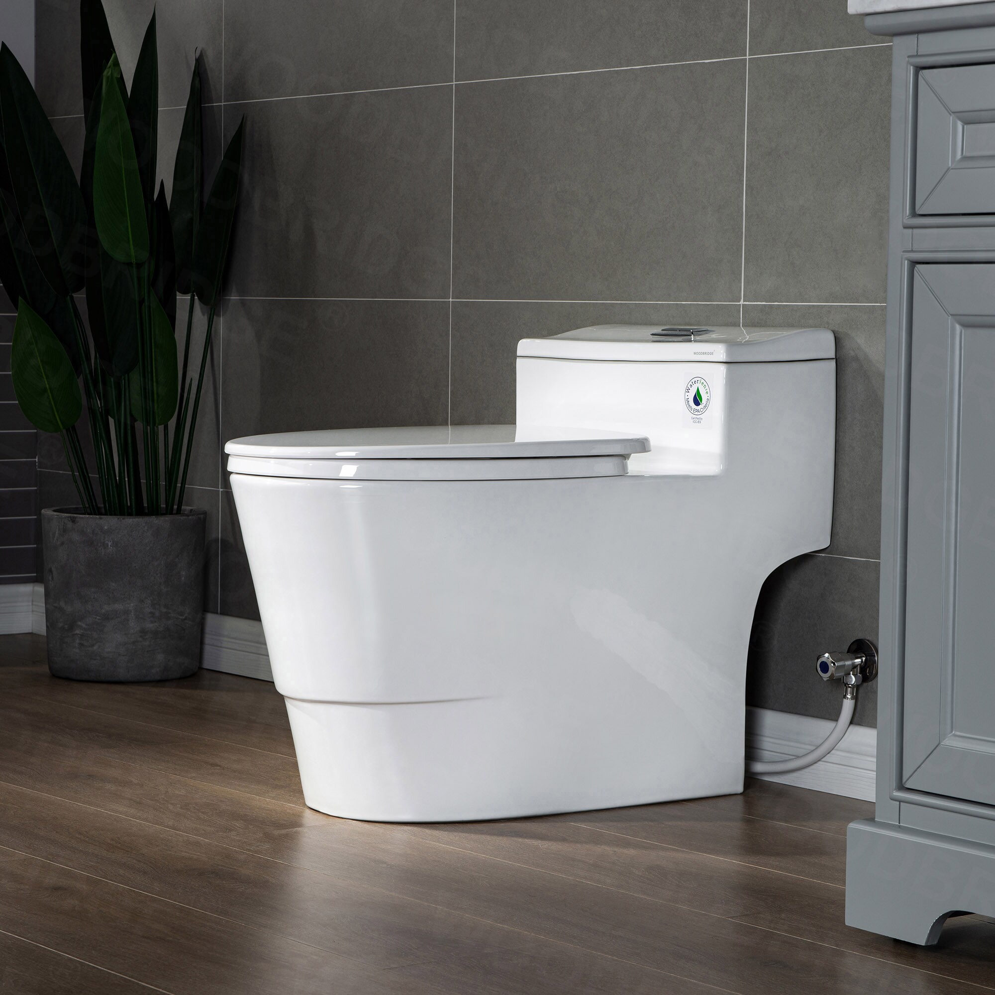 ᐅ【WOODBRIDGEE One Piece Toilet with Soft Closing Seat, Chair