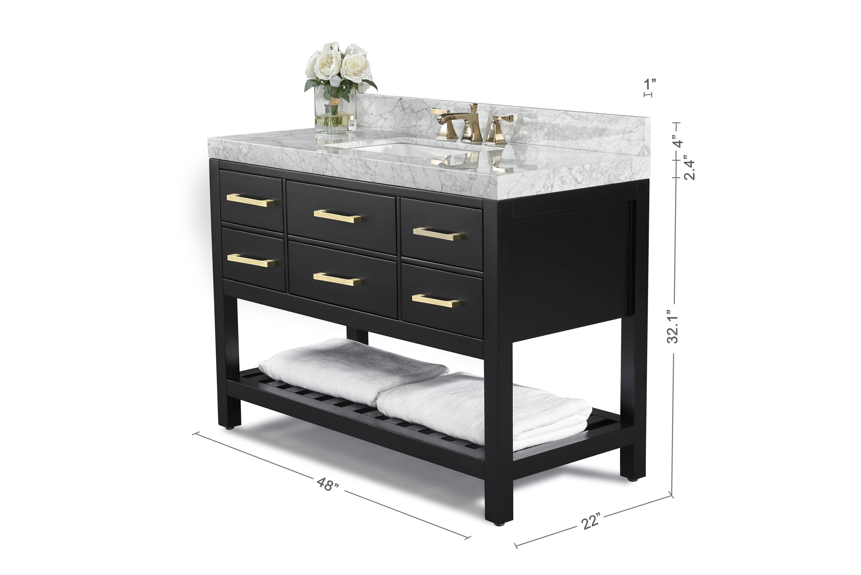 Ancerre Designs VTSELIZABETH48BOCWGD Bath-Vanity-Combo - View #6