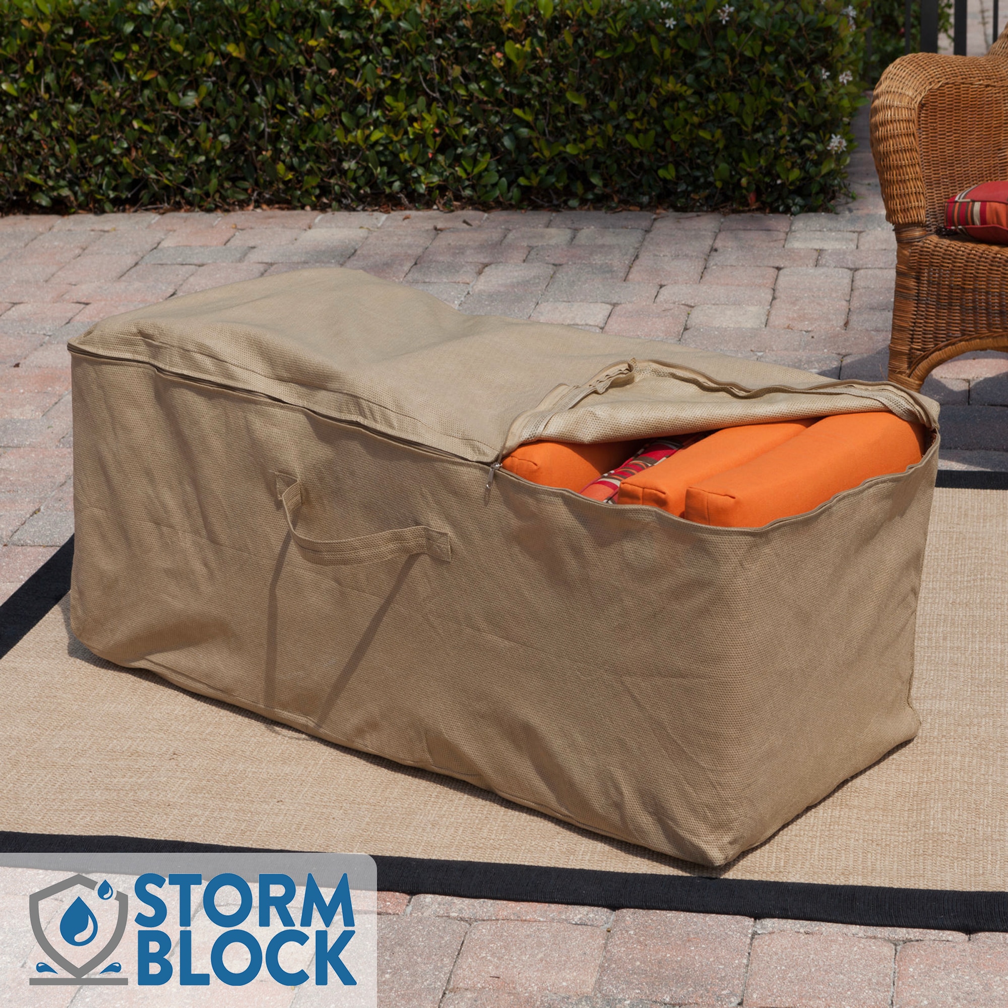 Outdoor Patio Furniture Seat Cushions Storage Bag, Large Square Waterproof  Pouch