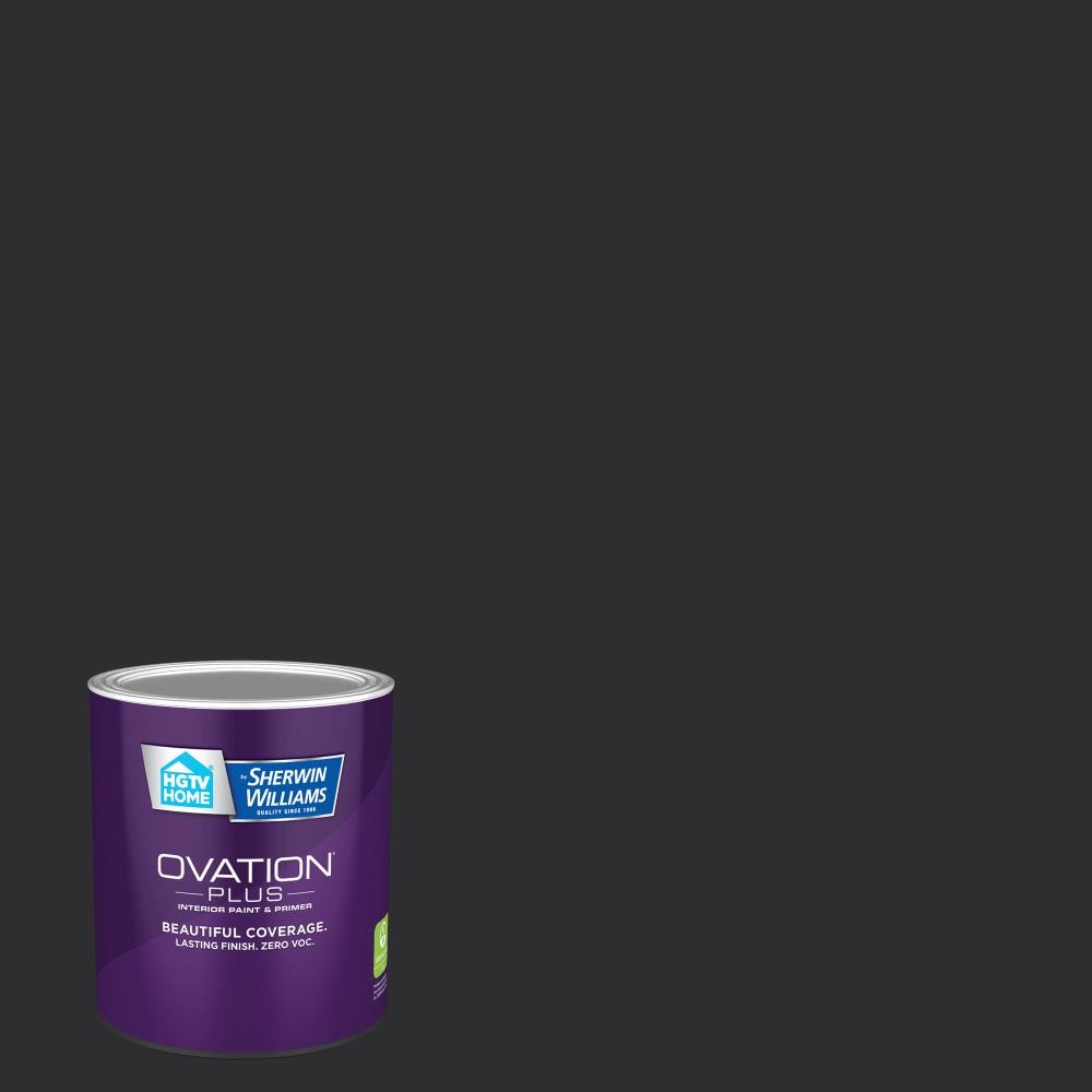 HGTV HOME by Sherwin-Williams 4009-2-2557206 Ovation Plus Satin Noir 4009-2 Latex Interior Paint Paint + Primer ( 1-quart )