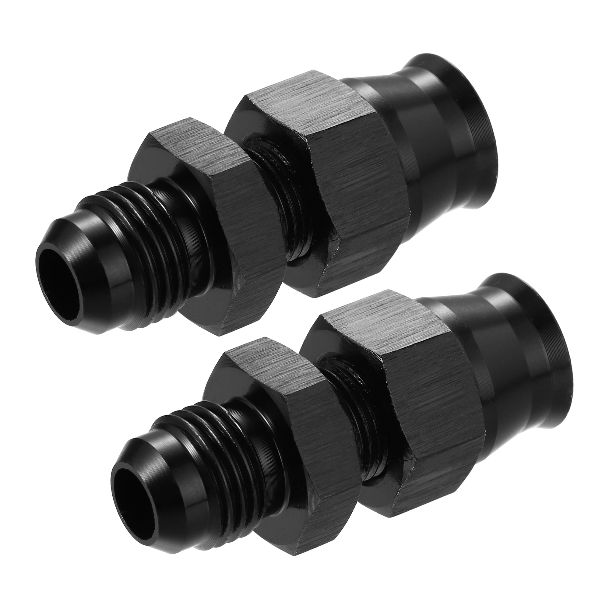 Unique Bargains - 2pcs AN6 Male Flare to 5/16Inch Fuel Tube Fitting Connector with Brass Ferrule ...
