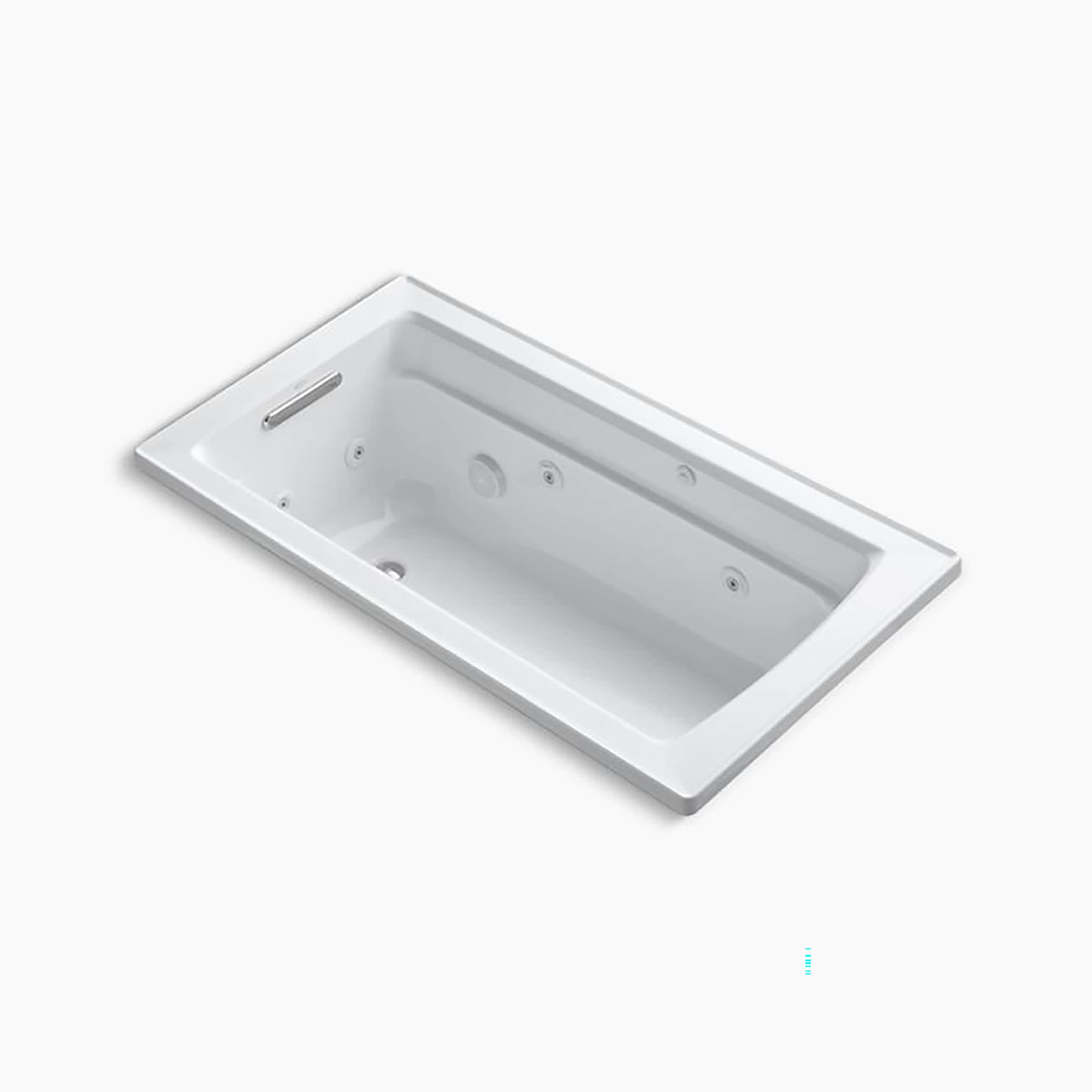 KOHLER 1122-H-0 Archer 32.0-Inches x 60.0-Inches White Acrylic Rectangular Drop-in Whirlpool tub ( Reversible Drain )