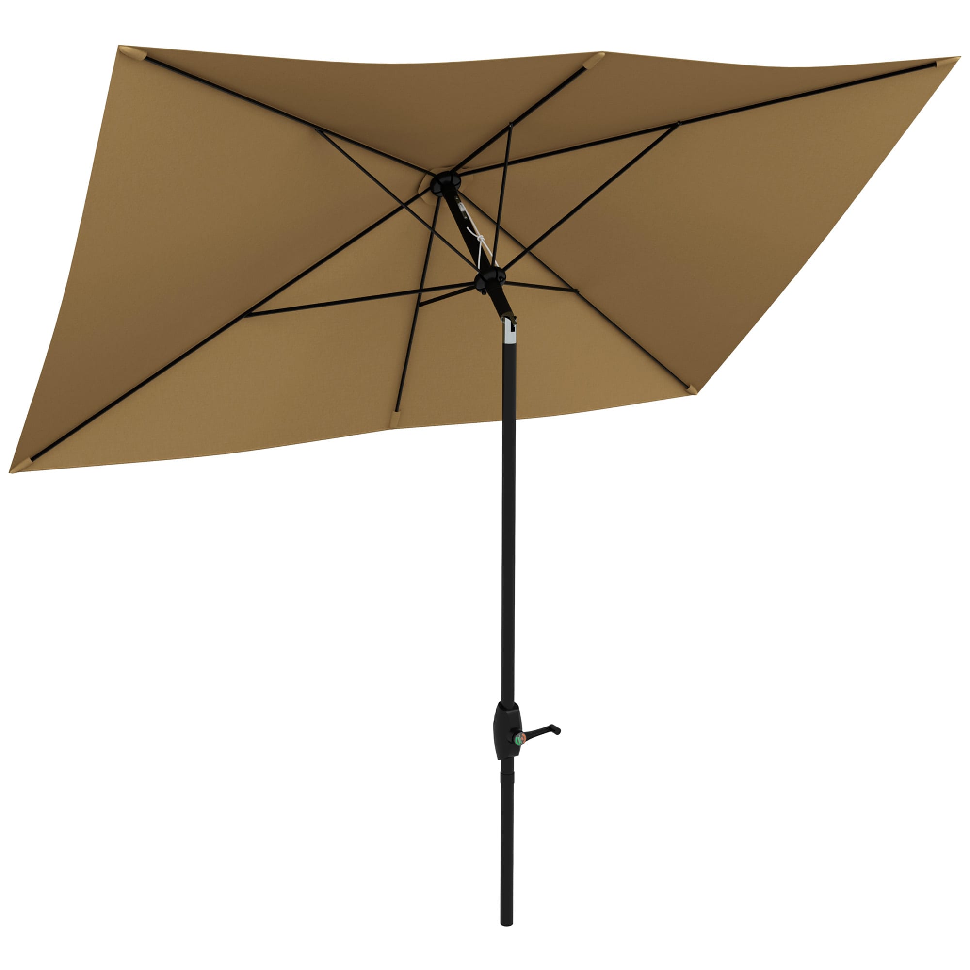 Siavonce XH00819 9.6-ft Steel Brown Crank Market Patio Umbrella