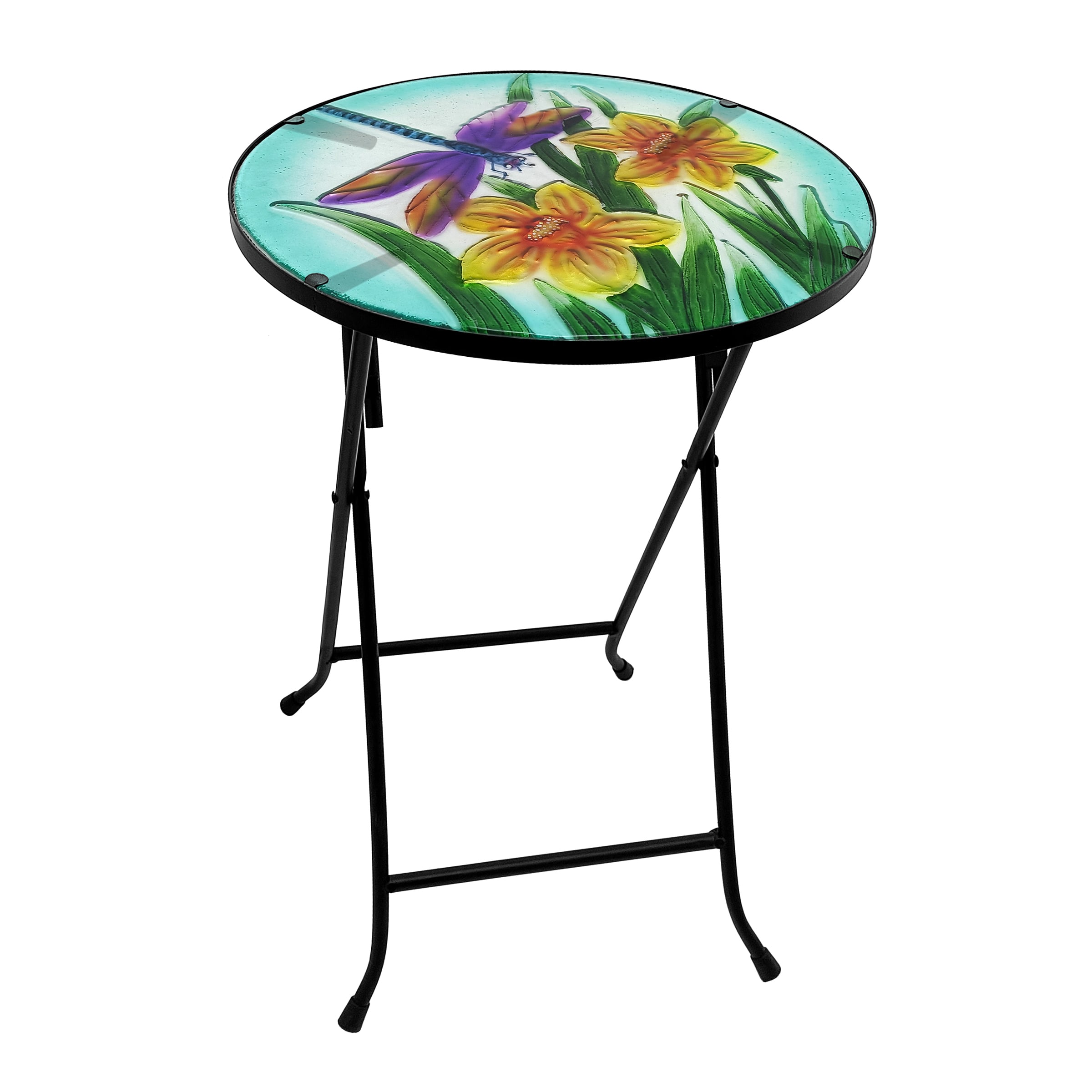 Alpine Corporation KBD163T-14 Round Balcony Table 14-in W x 14-in L